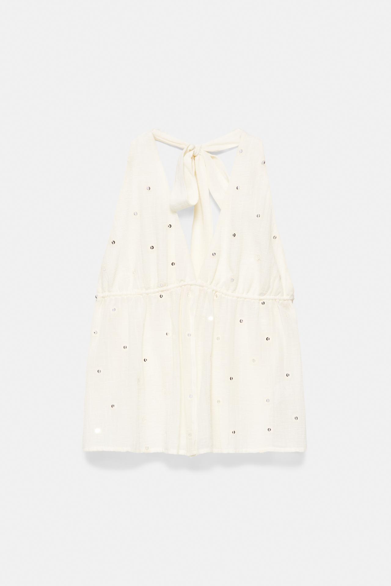Halter top with mirror details — Vanilla