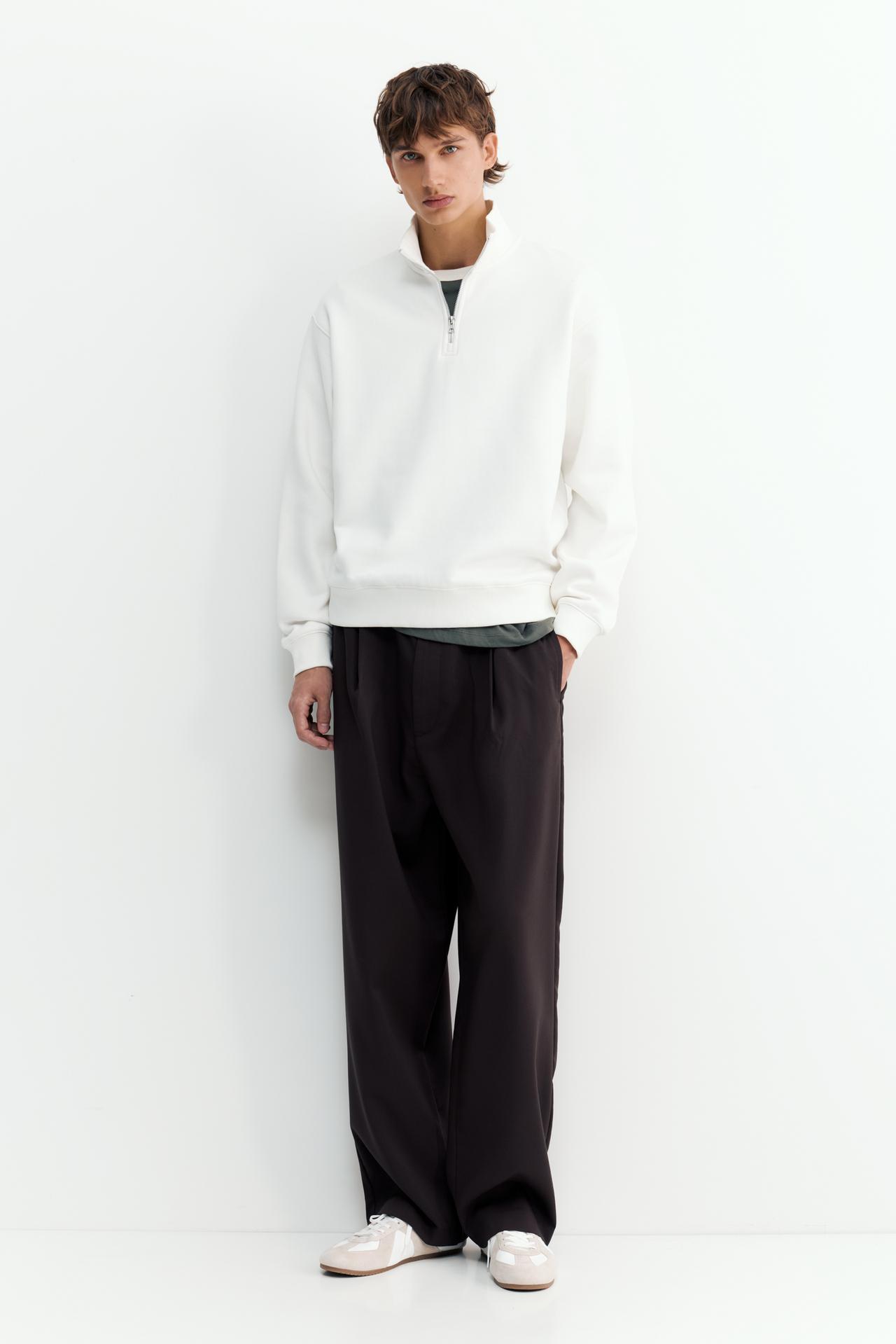 Quarter-zip sweatshirt — Off white