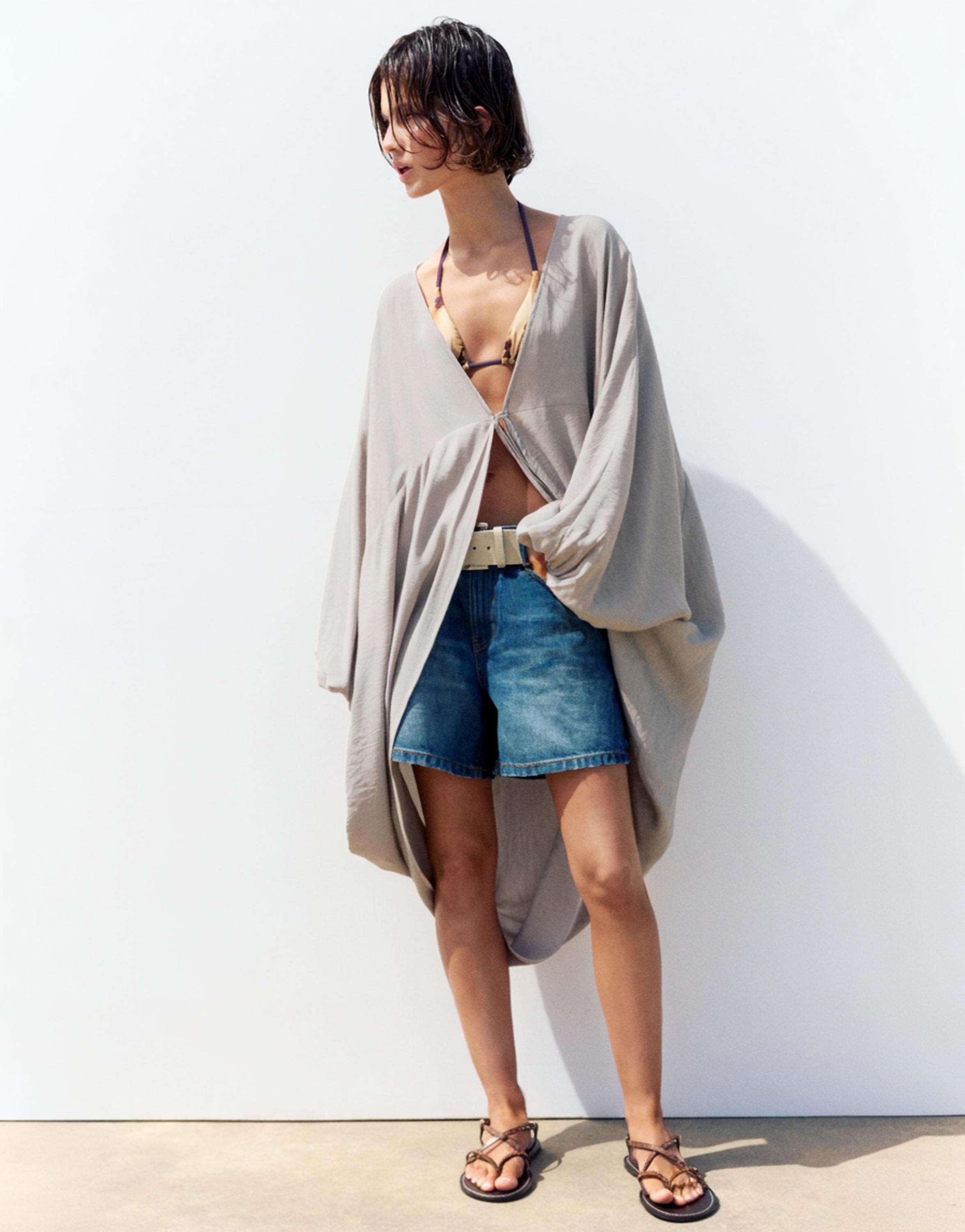 Kimono tunic — Pearl grey