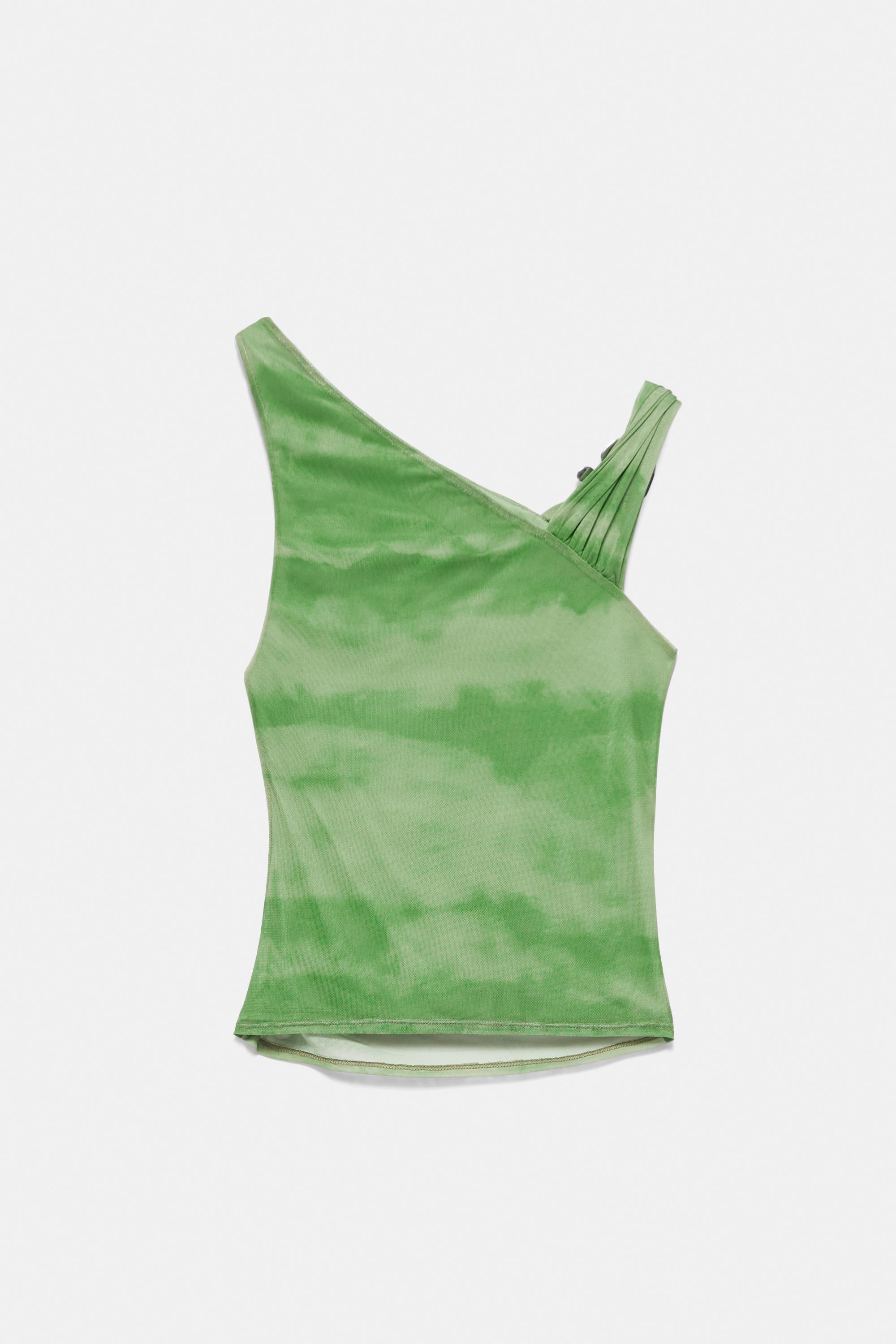 Draped asymmetric top — Green