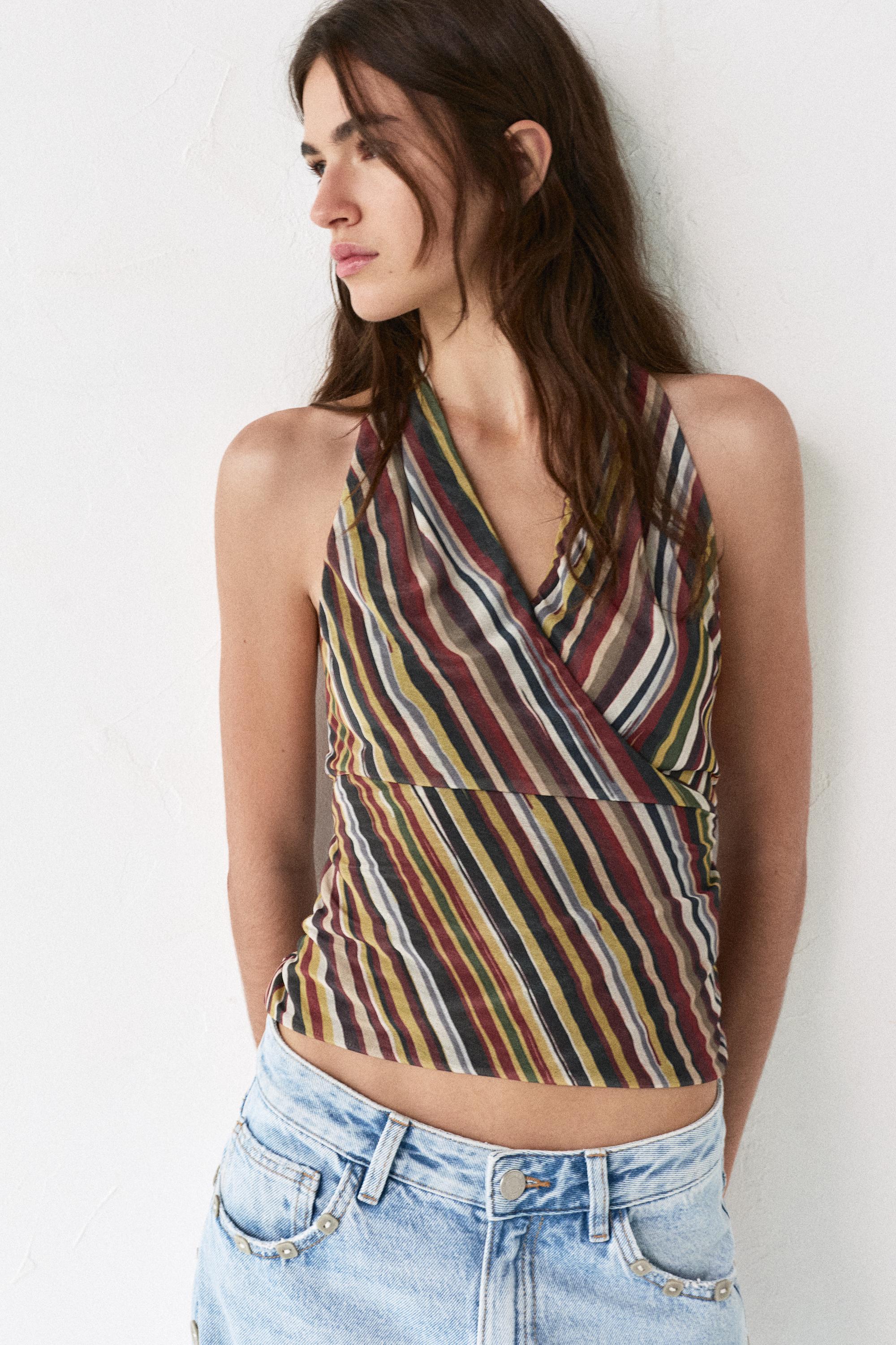 Striped halter top — Striped