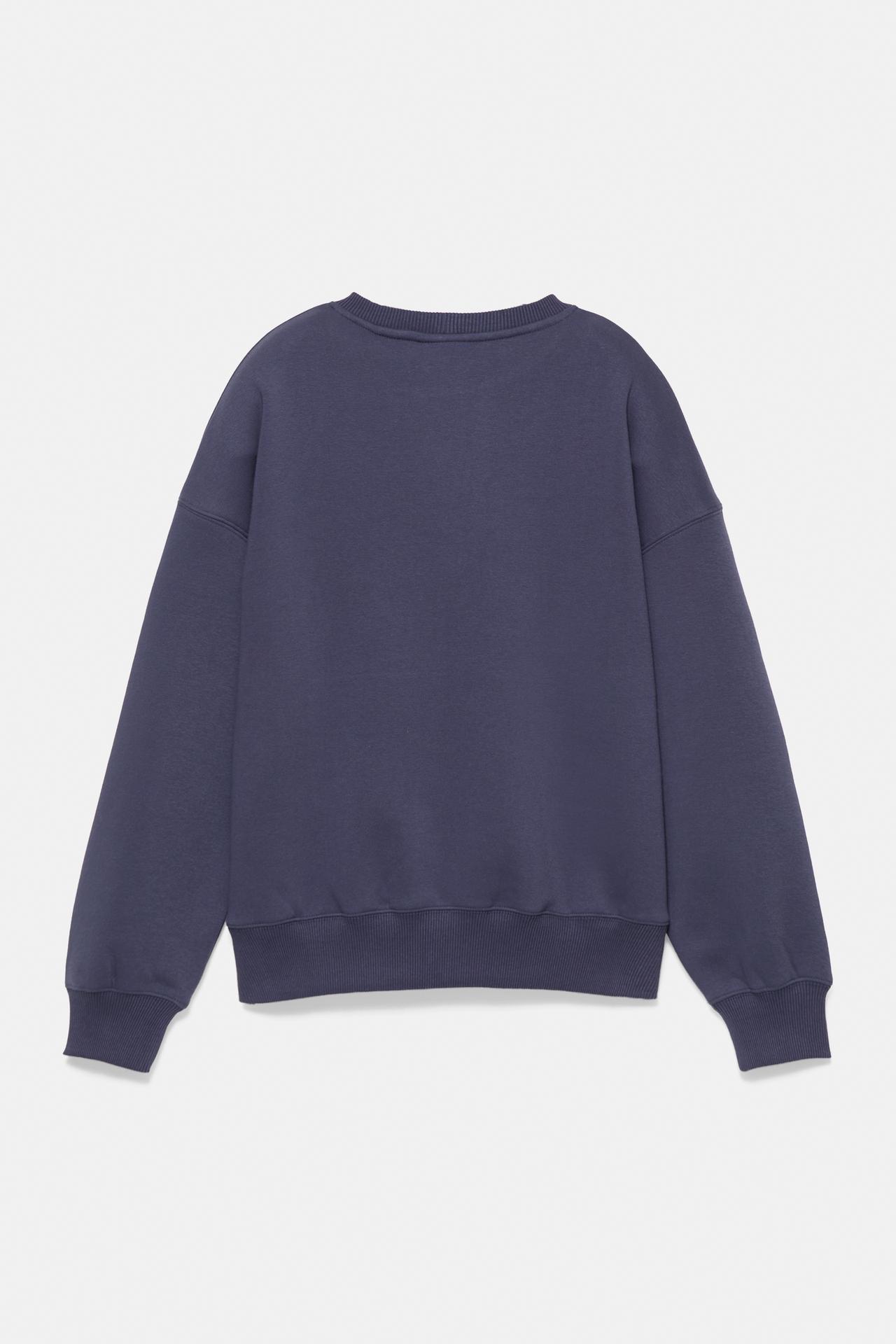 Graphic round neck sweatshirt — Navy