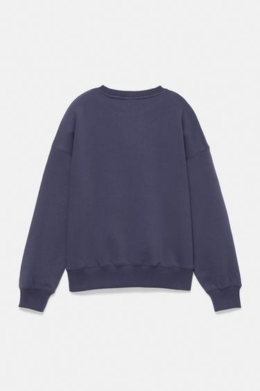 Graphic round neck sweatshirt — Navy 7