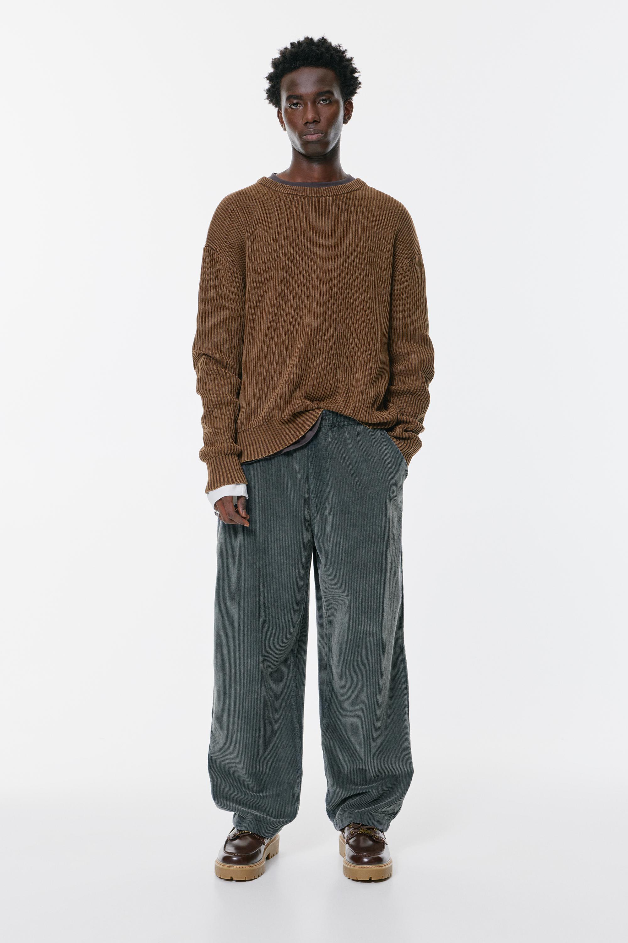 Kordonlu baggy kadife jogger pantolon - Görsel 7