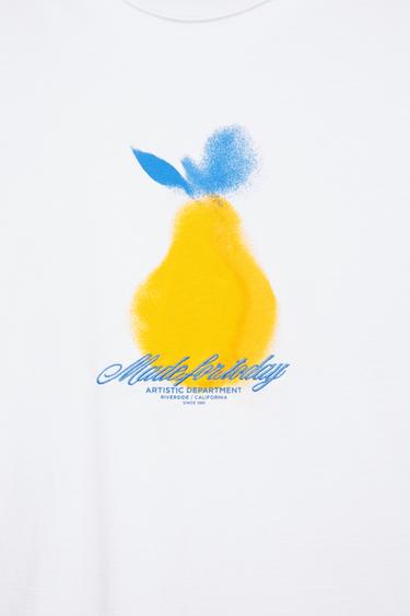Lemon and embroidered slogan T-shirt — White 7