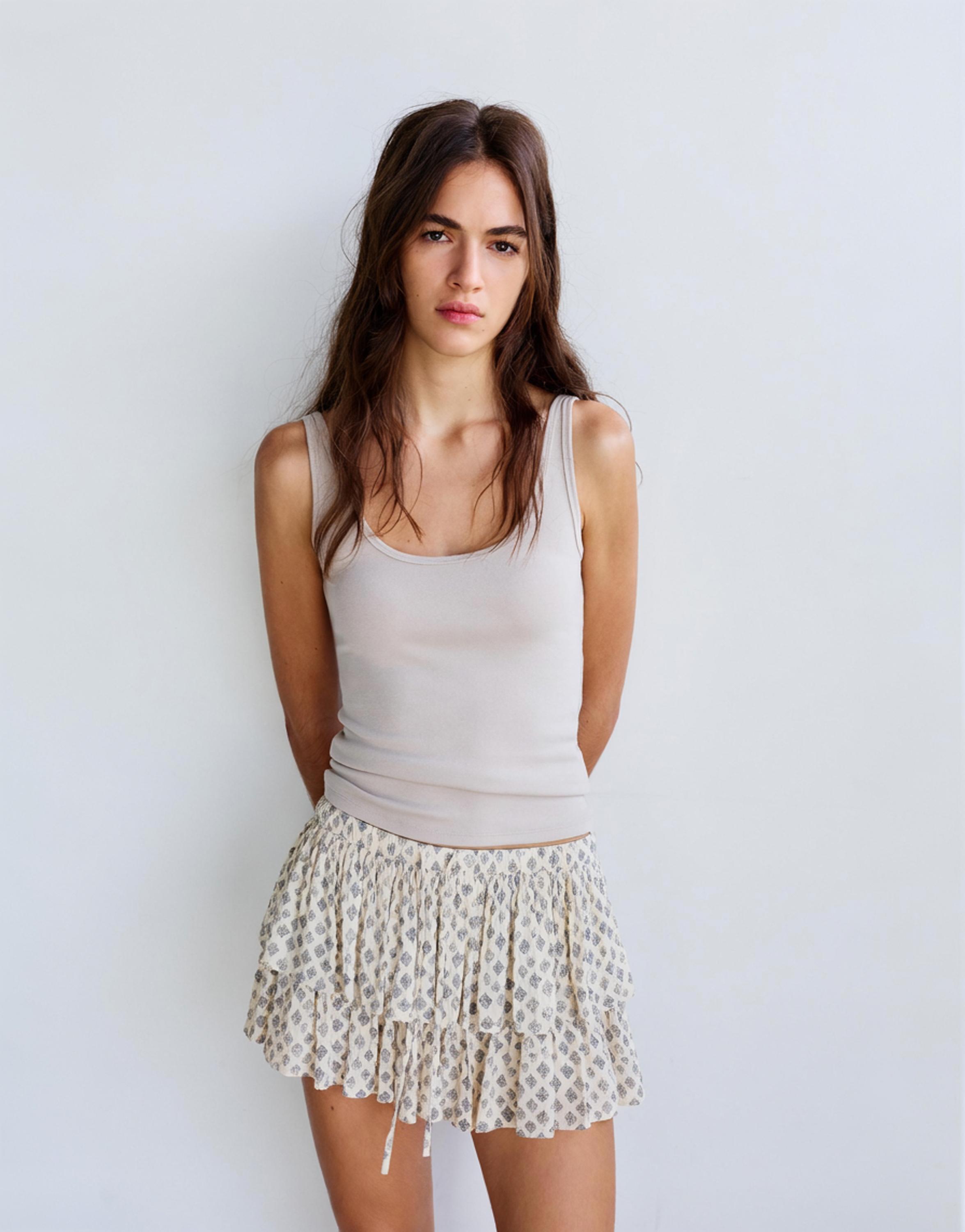 Ruffled skort — Pastel pink
