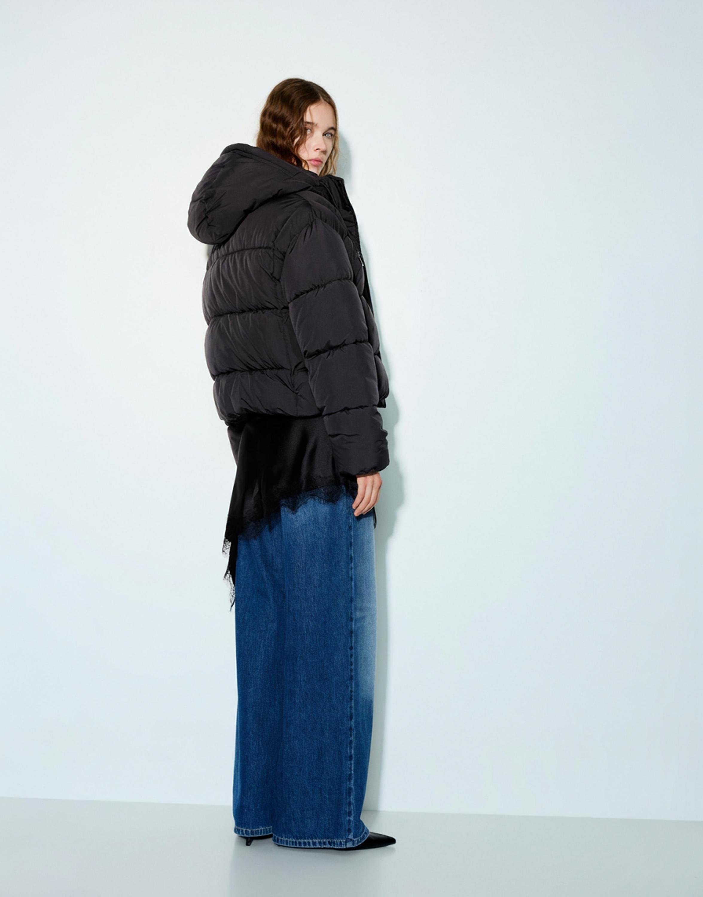 Kapüşonlu Dolgulu Ceket - Görsel 25