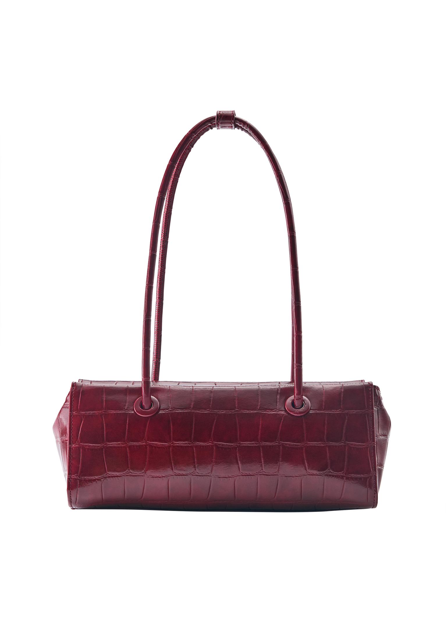 Textured shoulder bag — Red