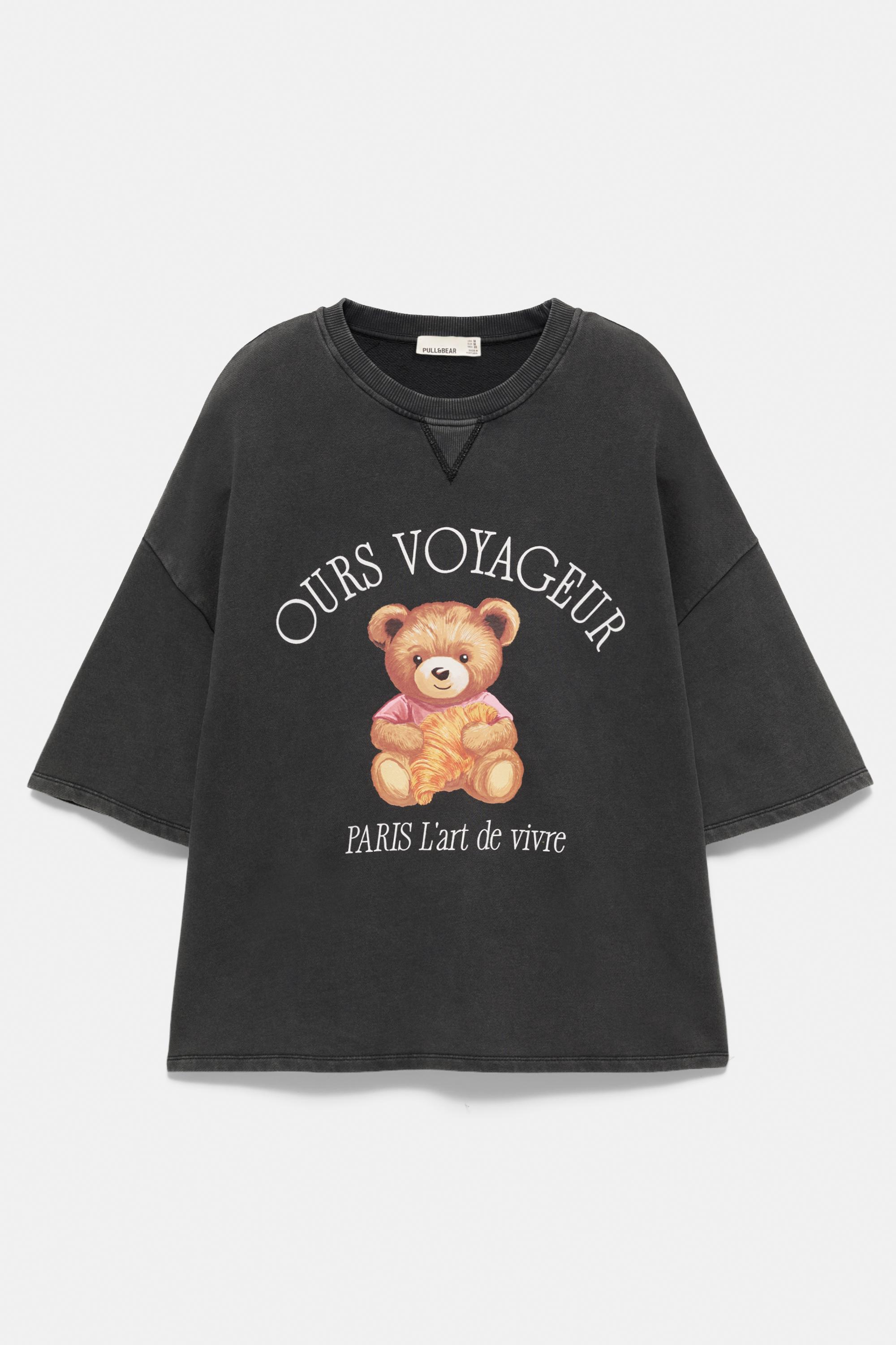 Short sleeve bear sweatshirt — Dark grey
