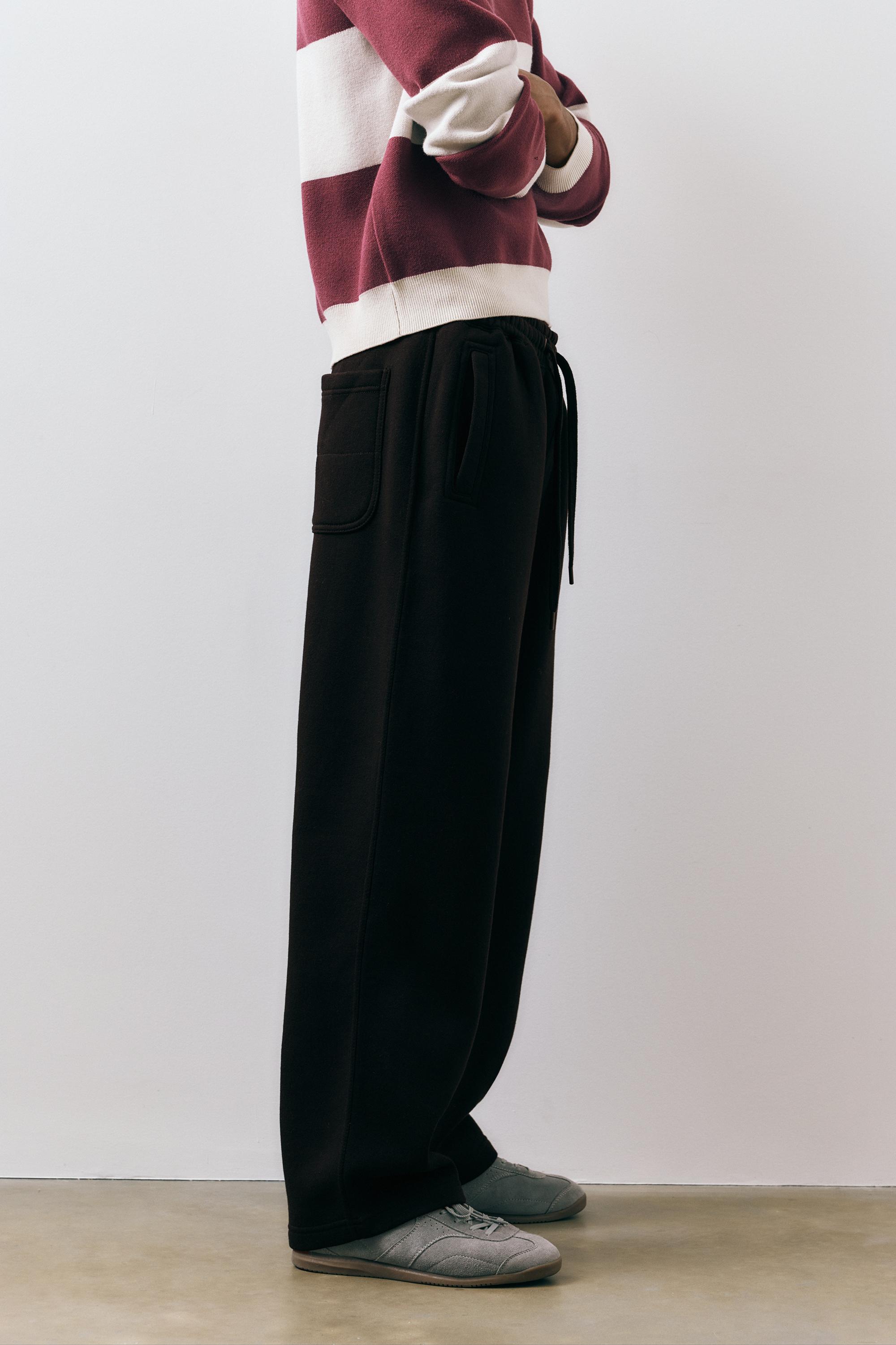 Basic baggy tracksuit bottoms — Black