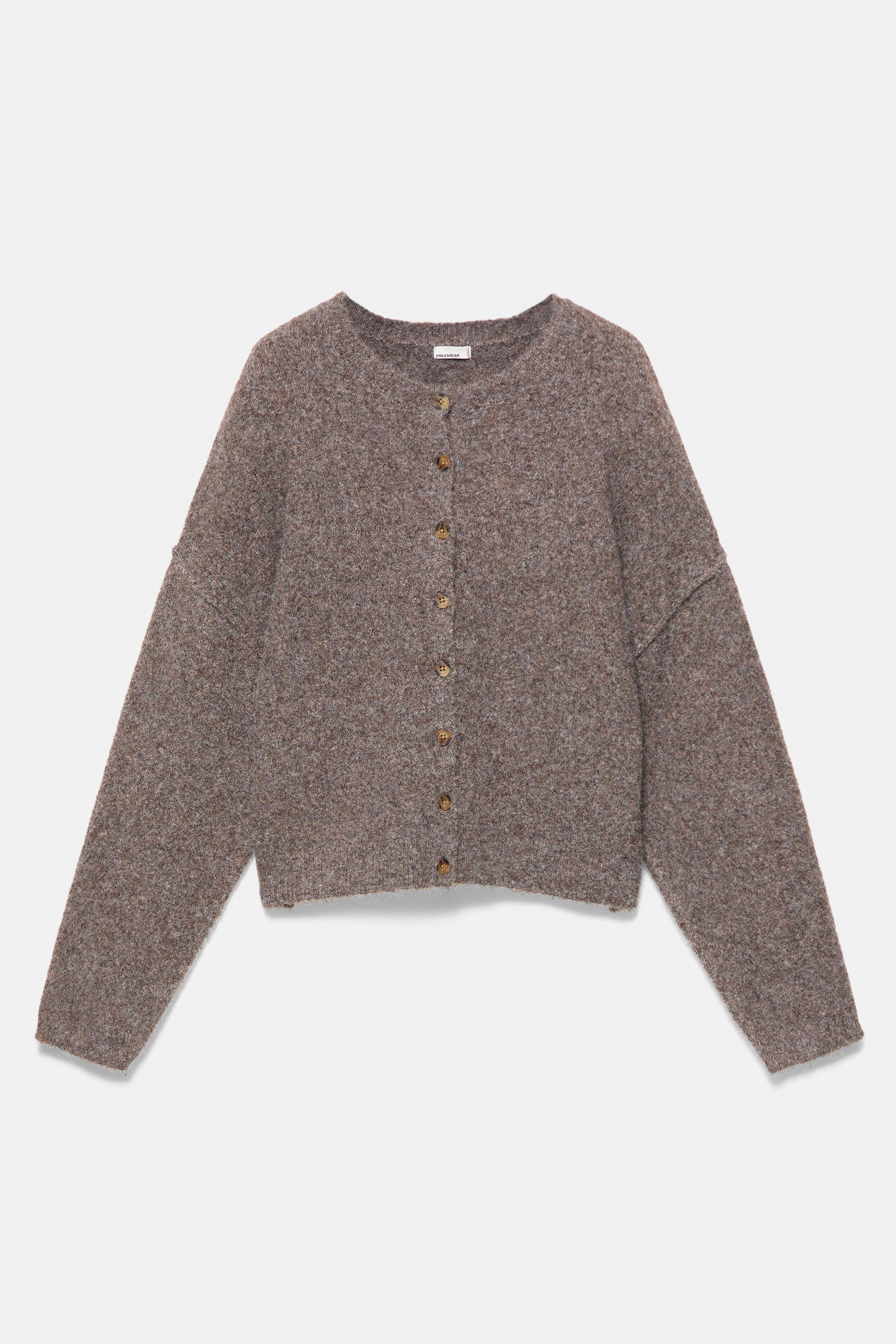 Soft knit cardigan — Brown