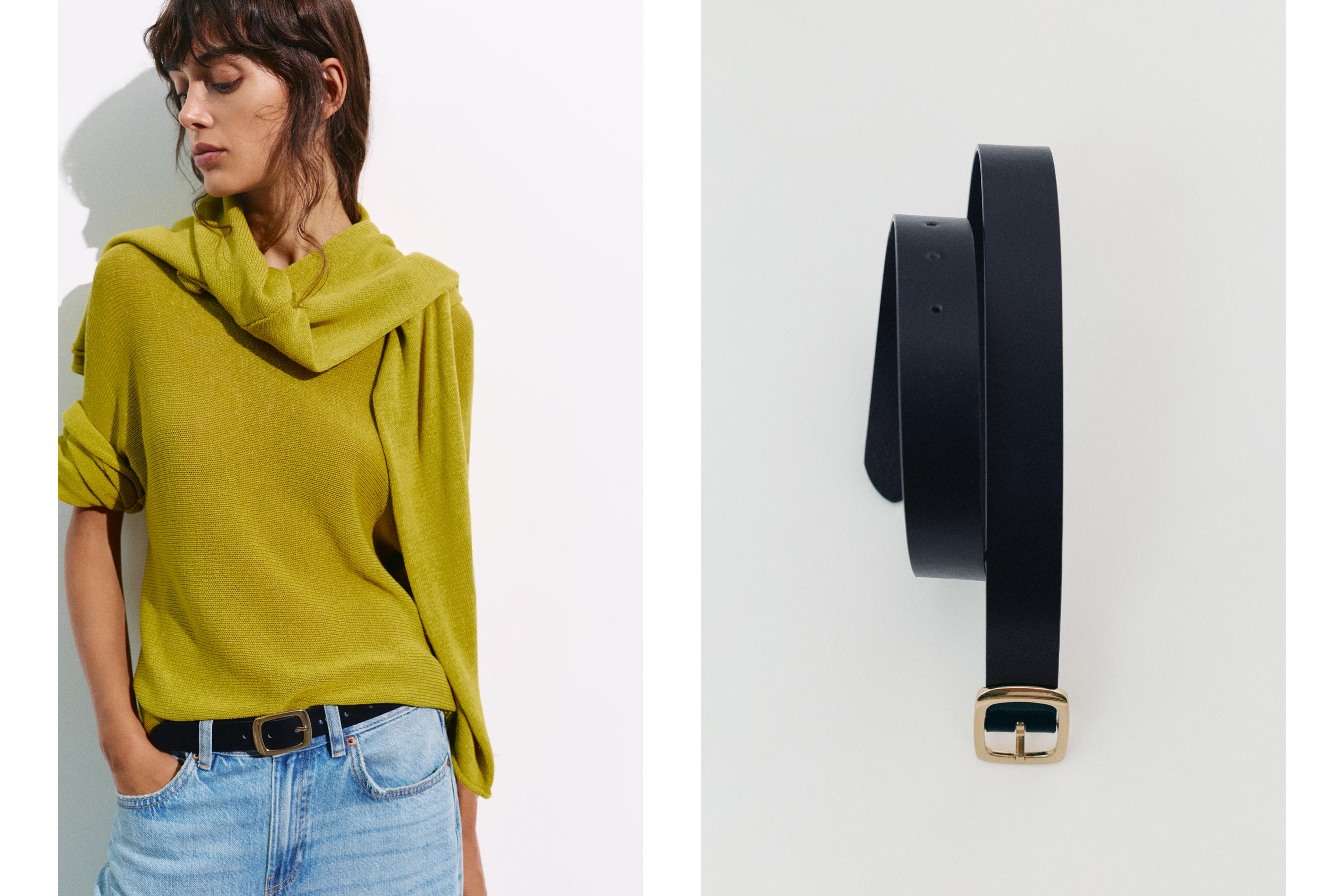 Rectangular buckle belt — Black