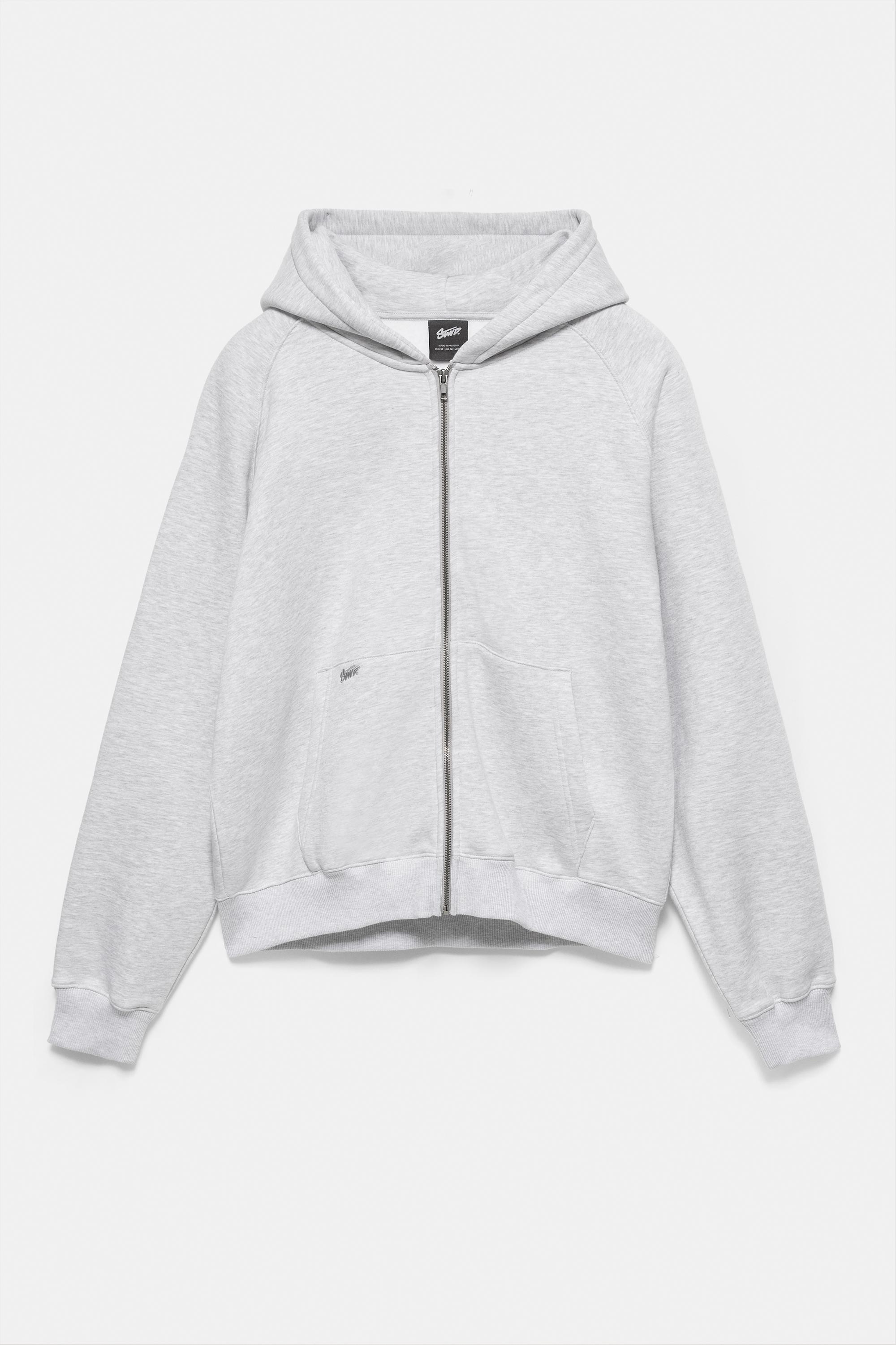 STWD zip-up hoodie — Grey marl