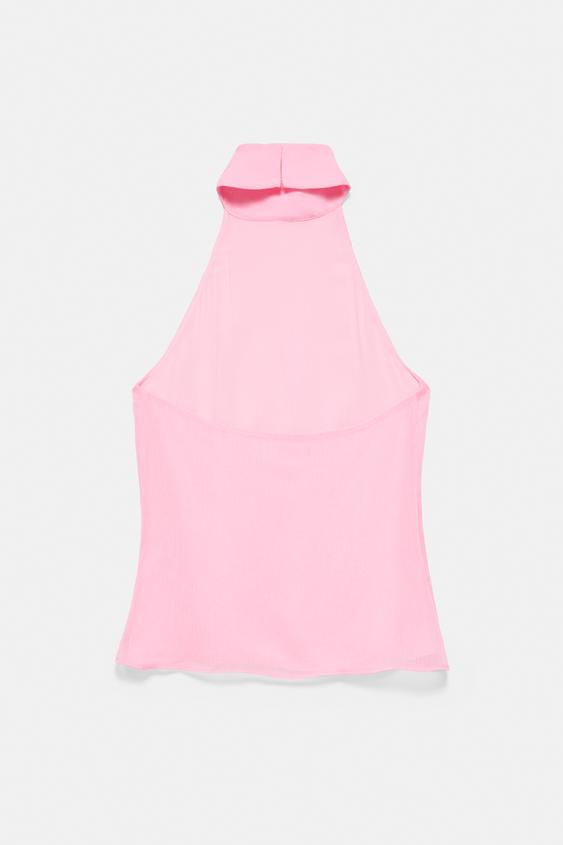 Zwiewny top z dekoltem halter