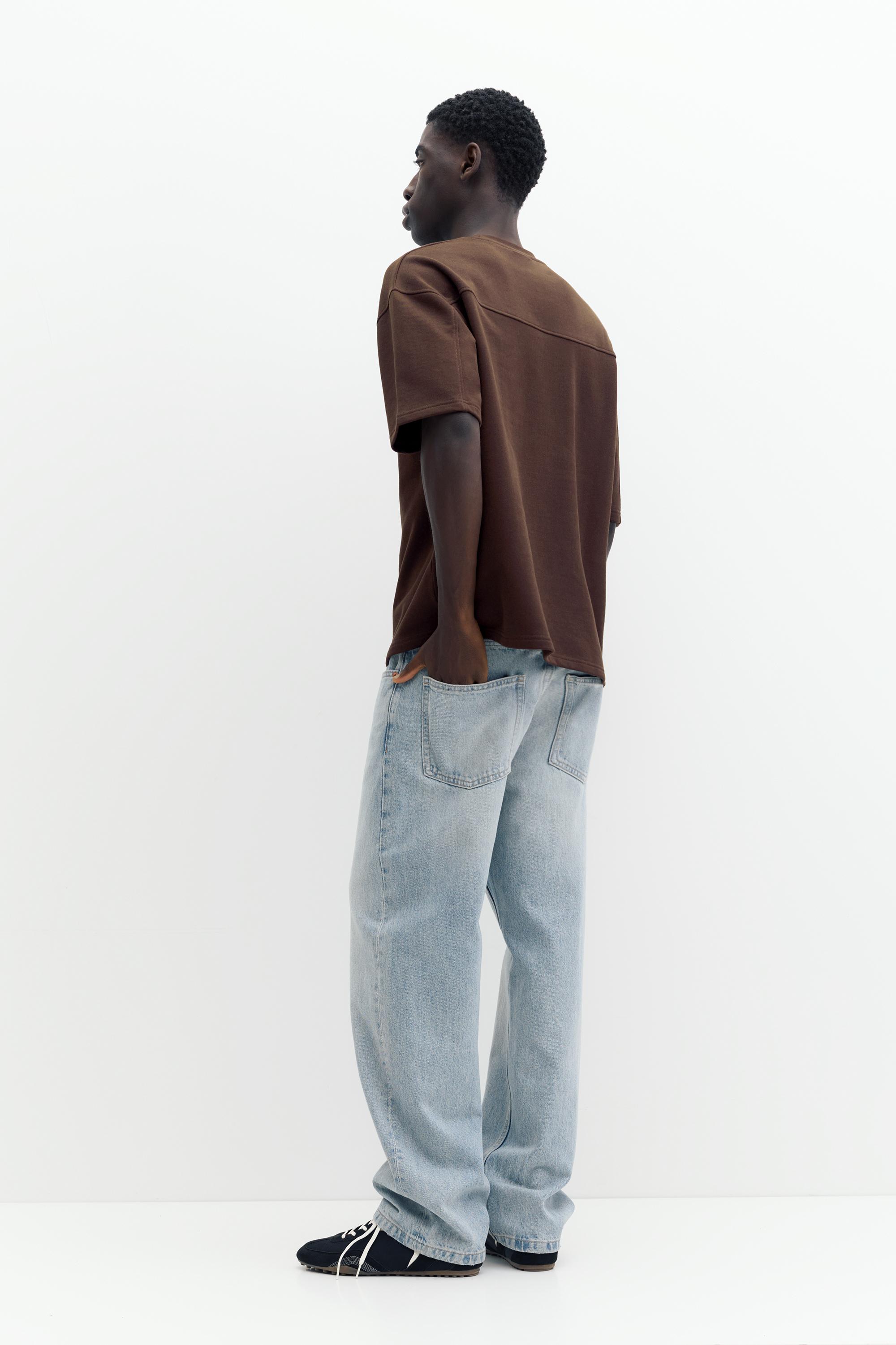 Embroidered short sleeve sweatshirt — Copper