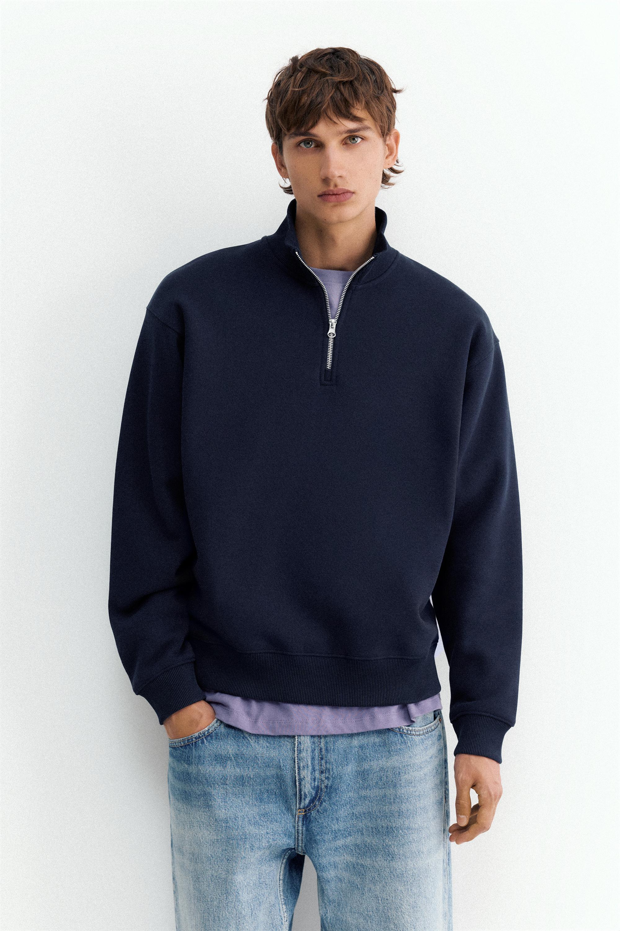 Quarter-zip sweatshirt — Navy