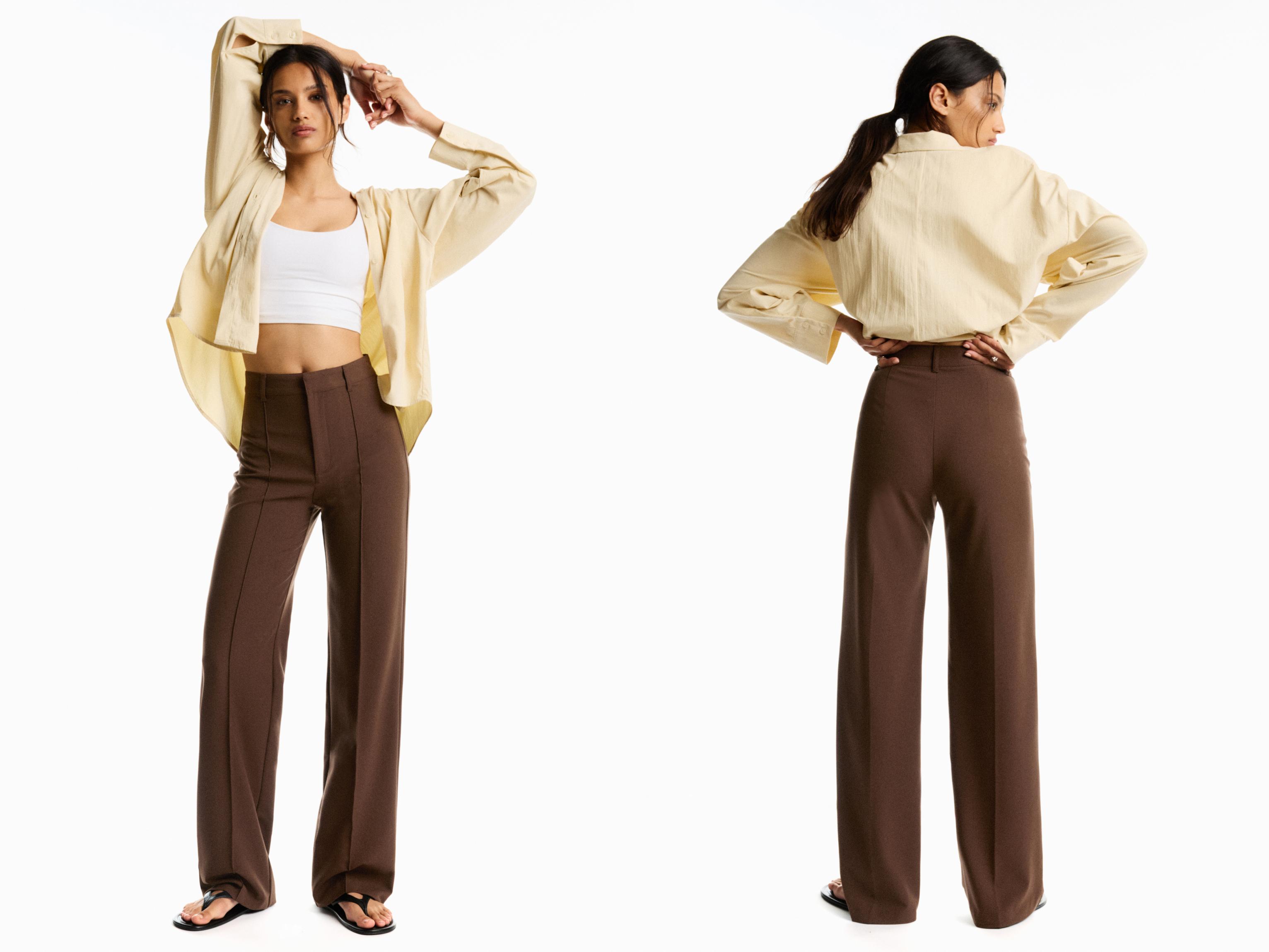 Smart trousers with seam detail — Brown
