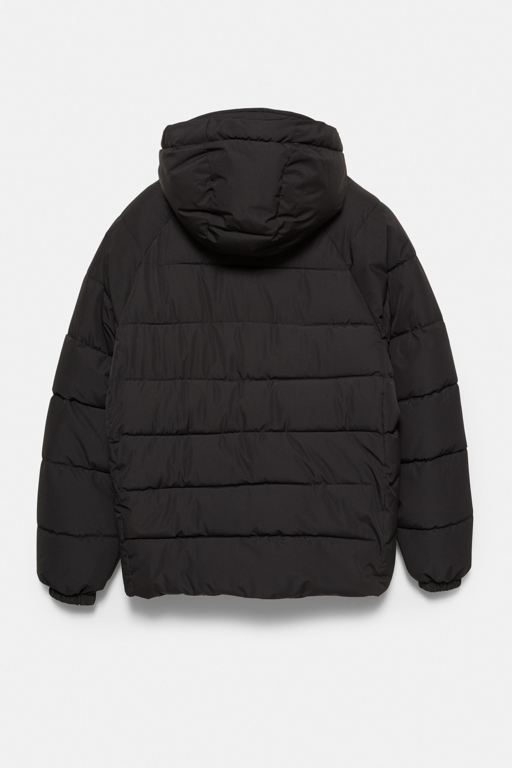 STWD hooded puffer jacket — Black