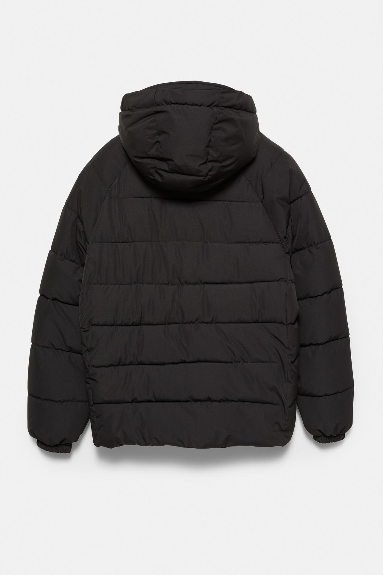 STWD hooded puffer jacket — Black