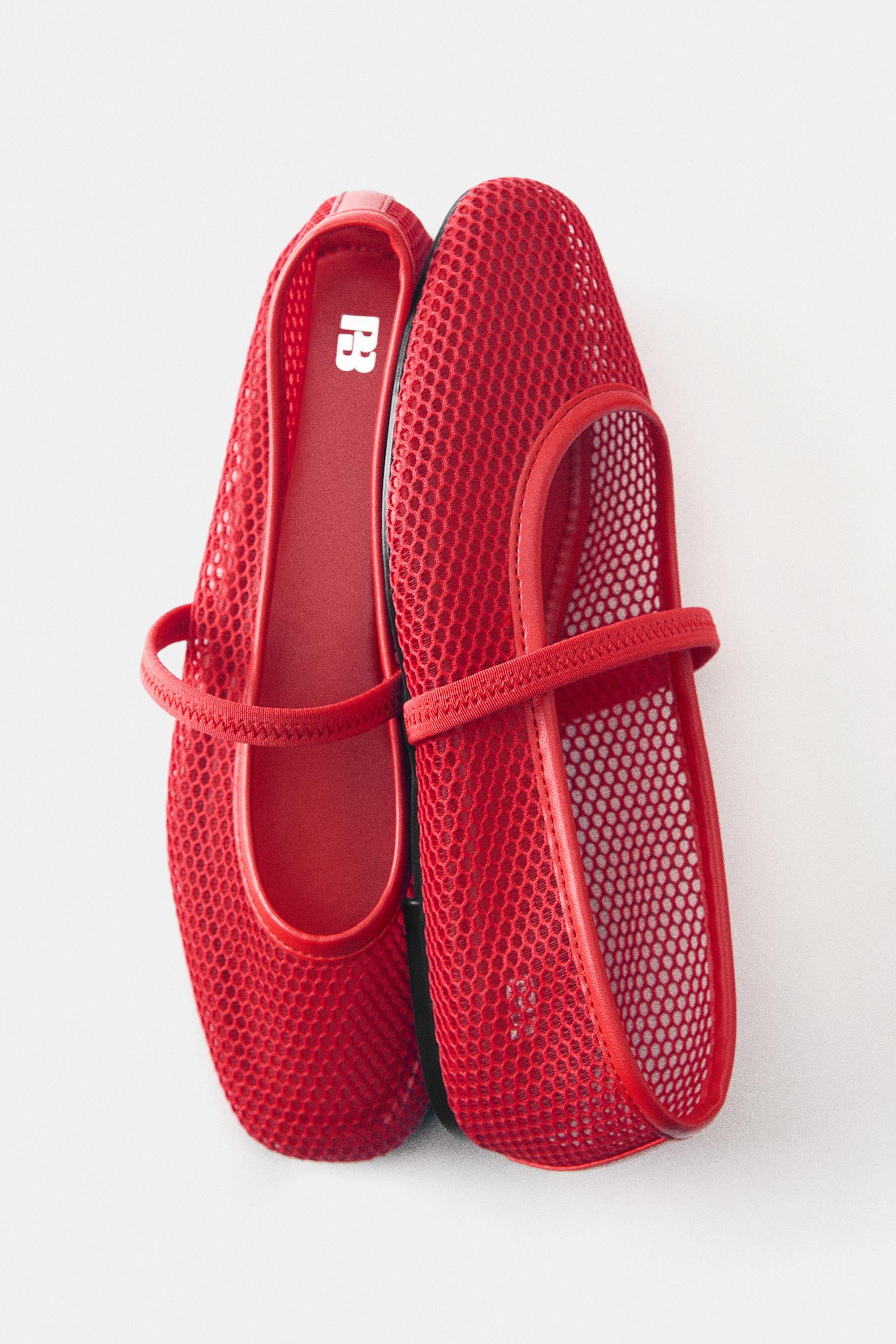 Mesh ballet flats — Red