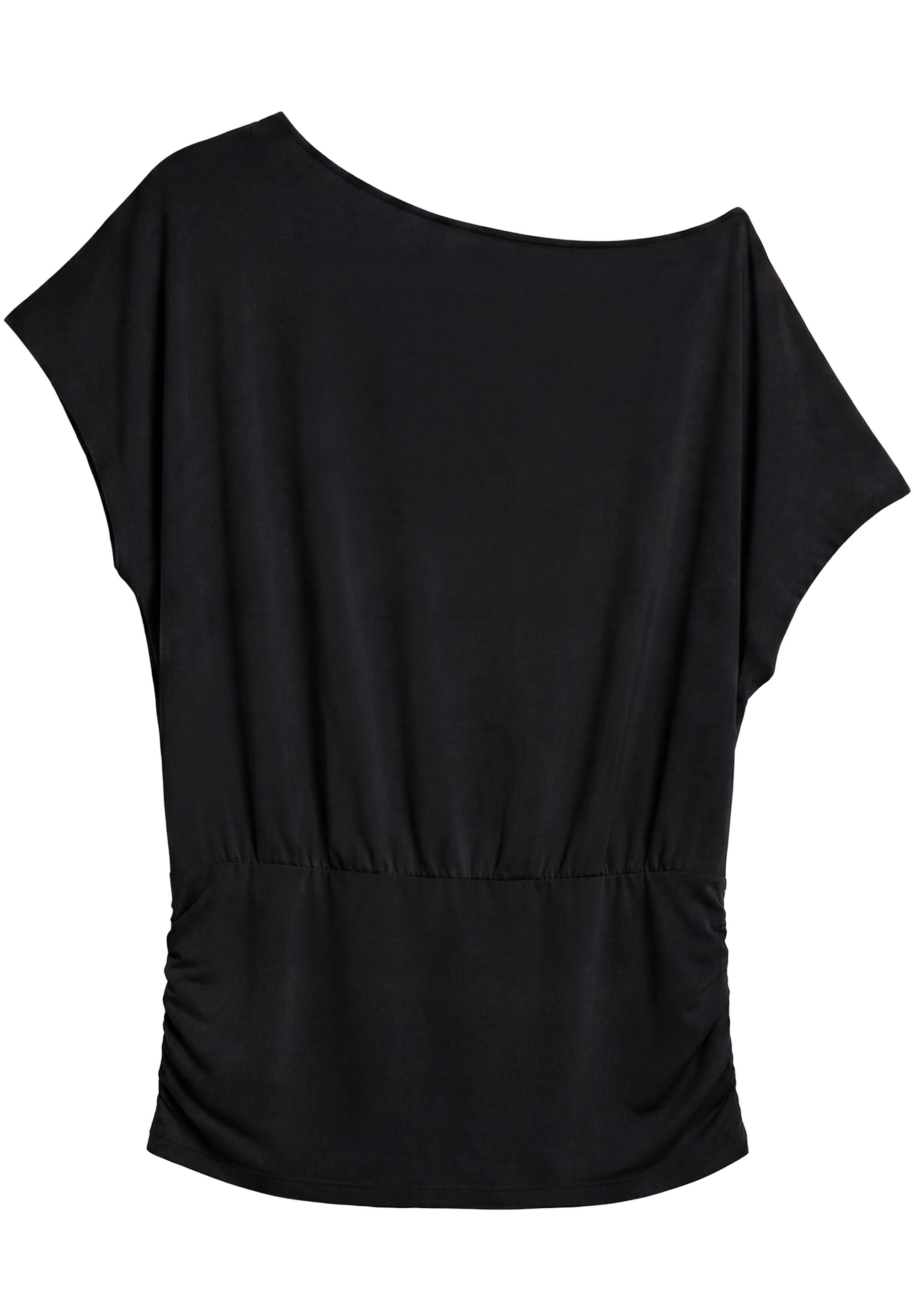 Asymmetric cummerbund T-shirt — Black