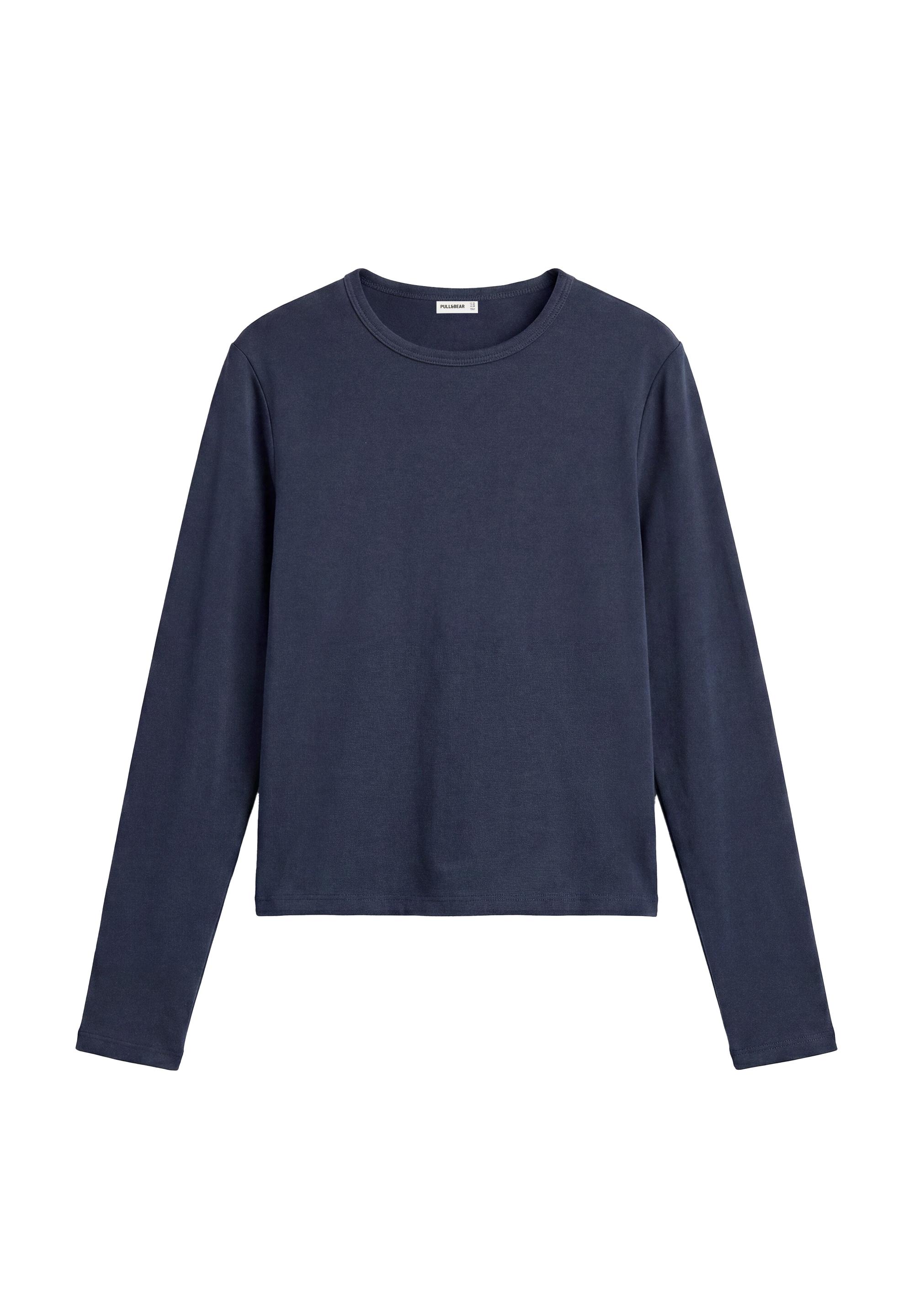 Fitted long sleeve T-shirt — Navy