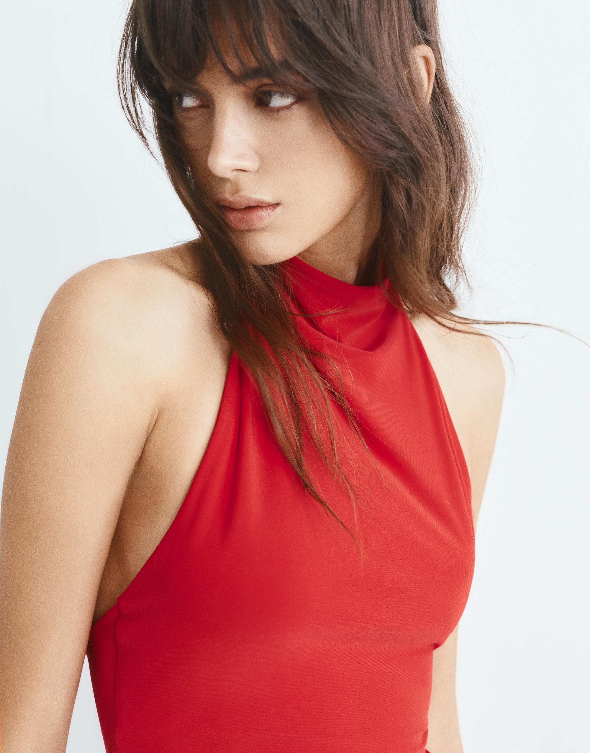 Short halter dress — Raspberry