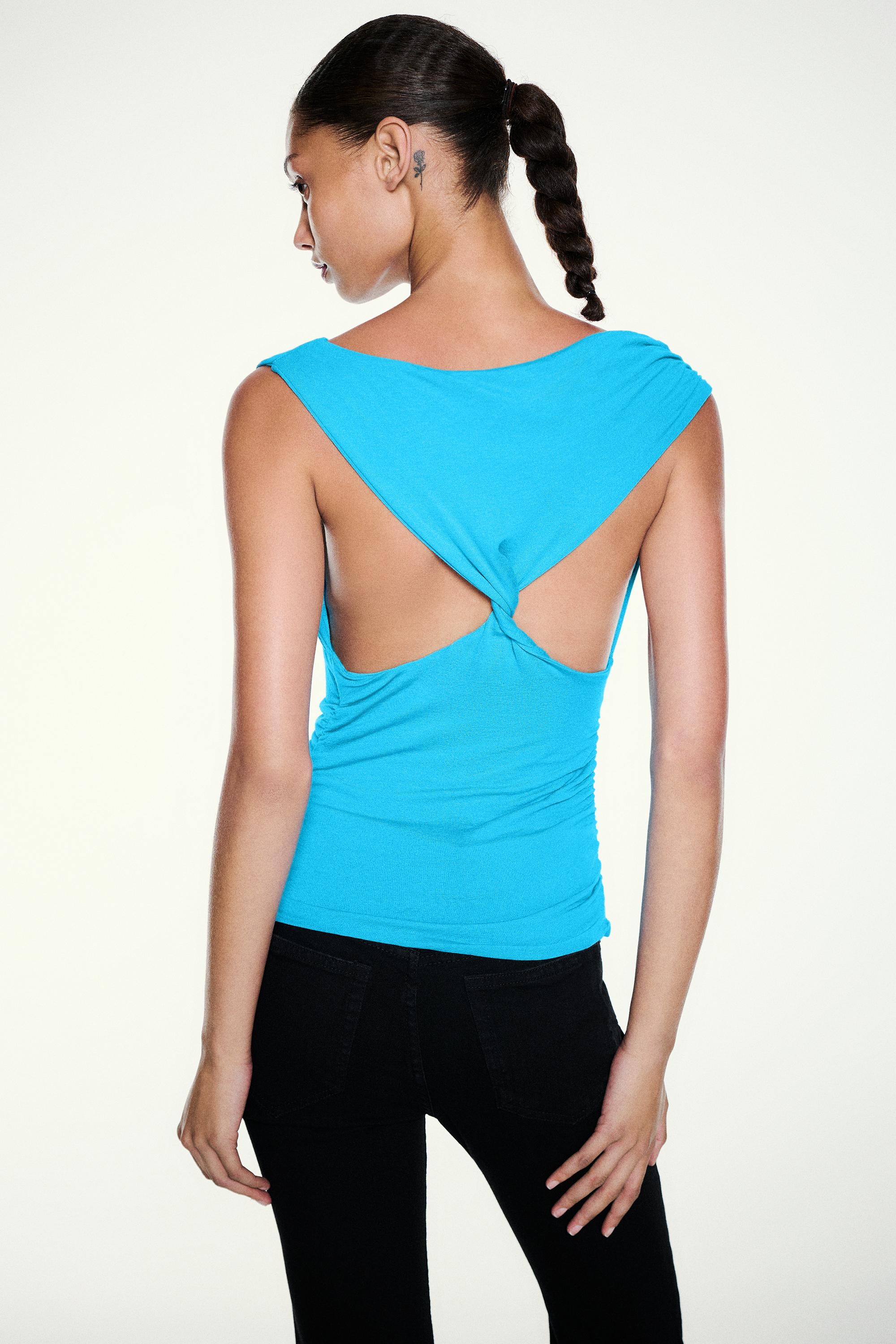 Gathered asymmetric top — Turquoise