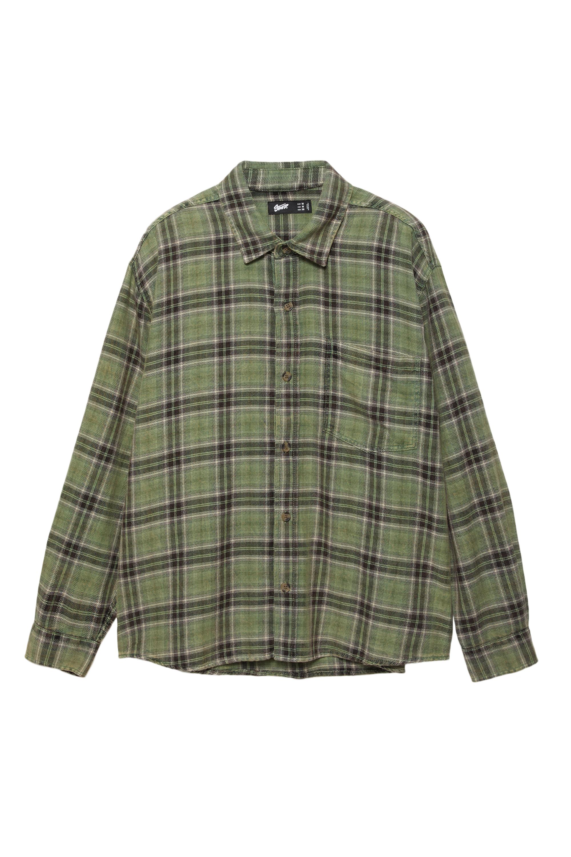 Uzun kollu kareli gömlek - Görsel 4