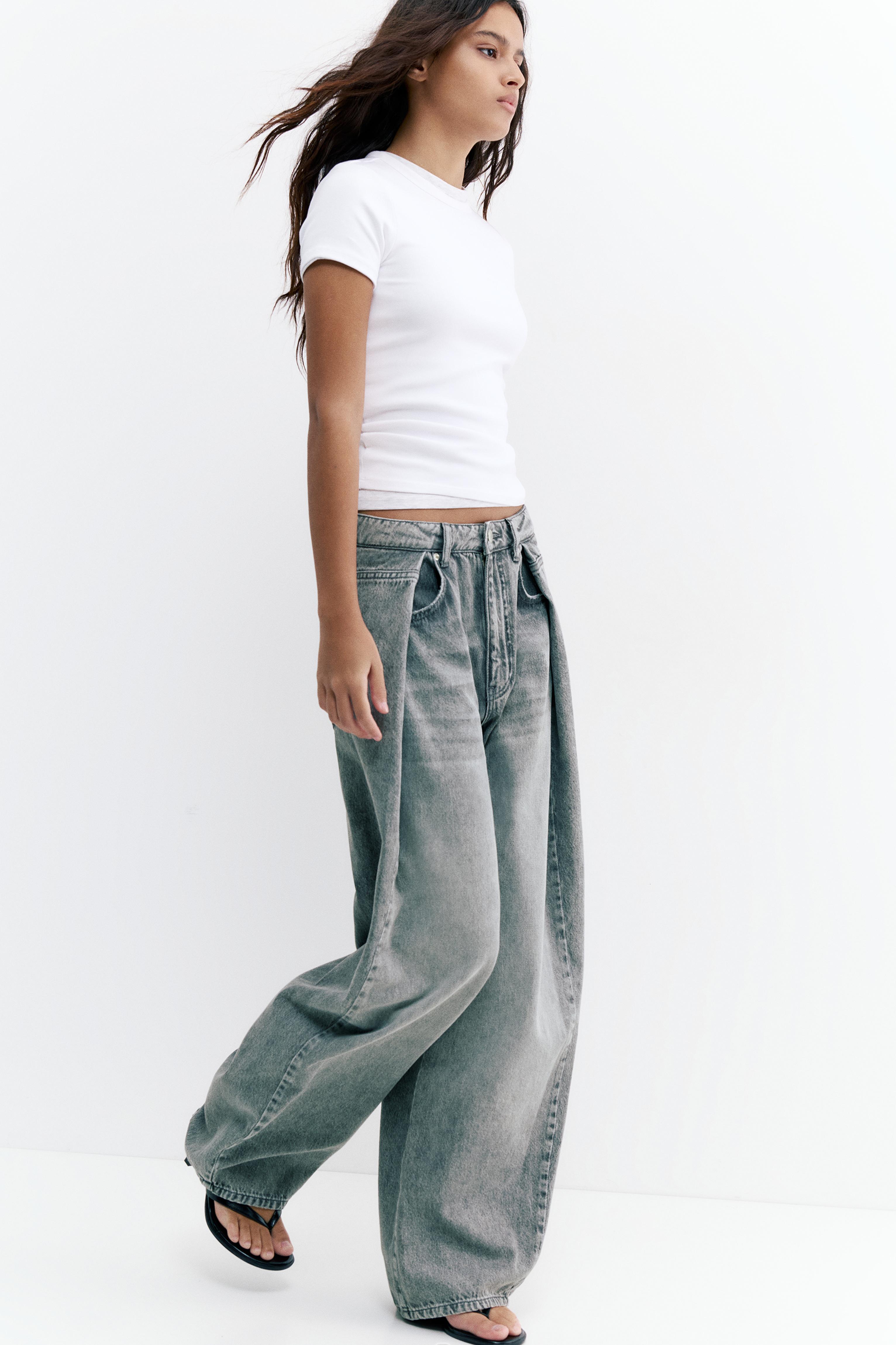 Baggy Balloon Jeans Mit Falten