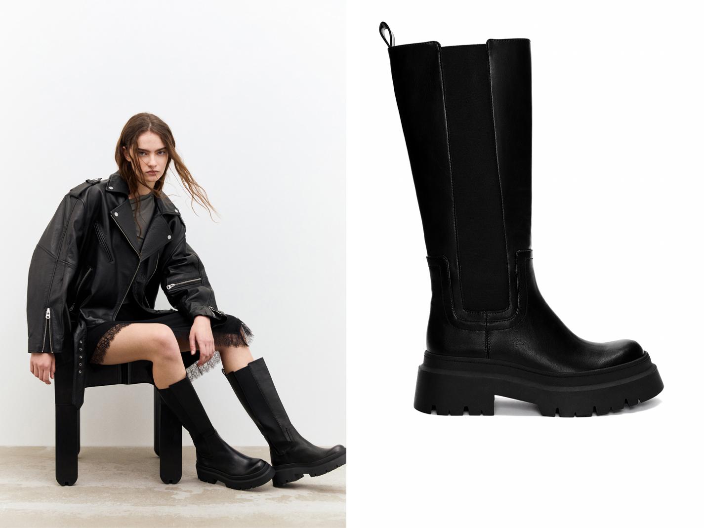 Chunky tall boots — Black