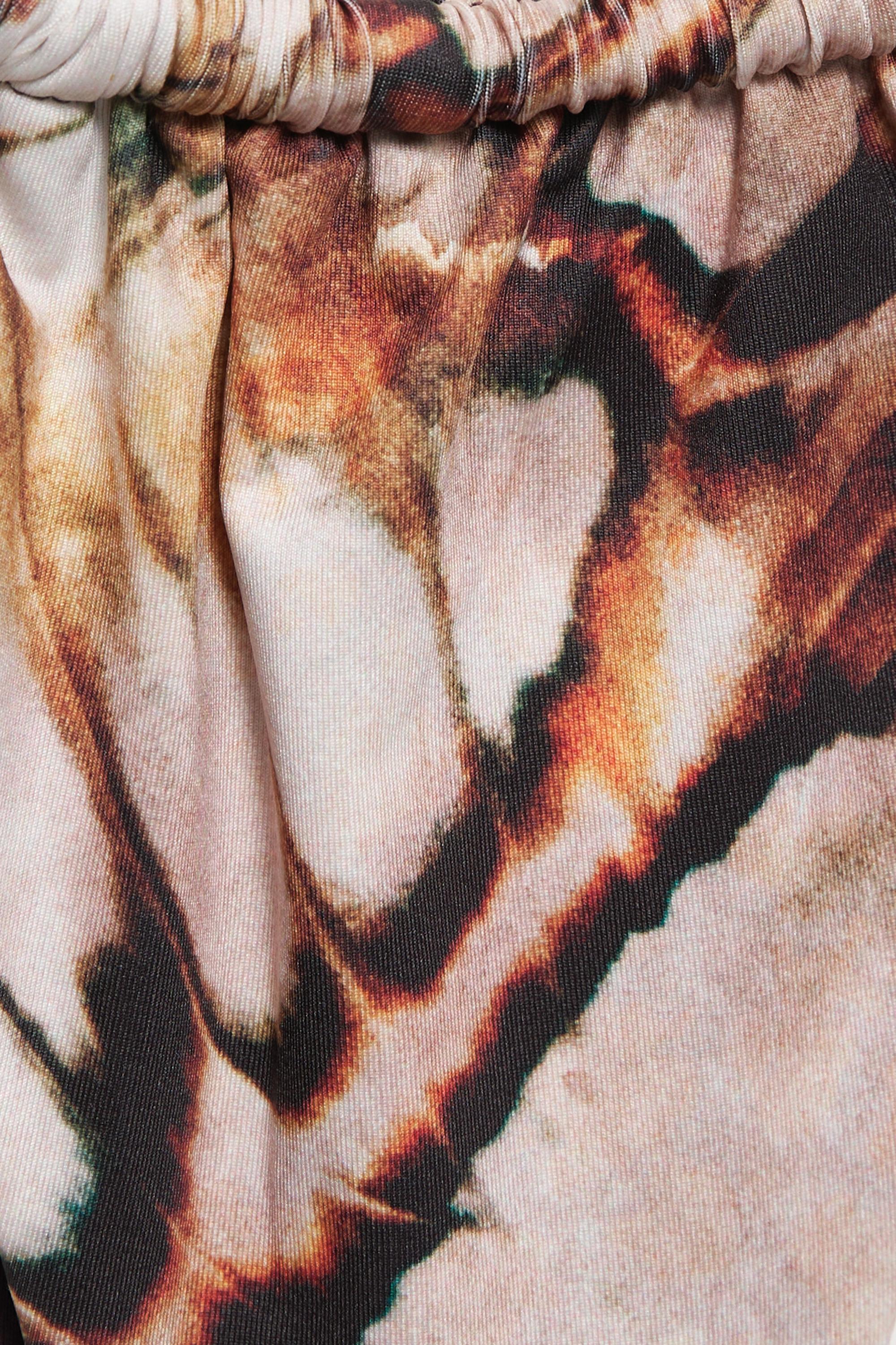 Gathered butterfly print bikini bottoms — Pink