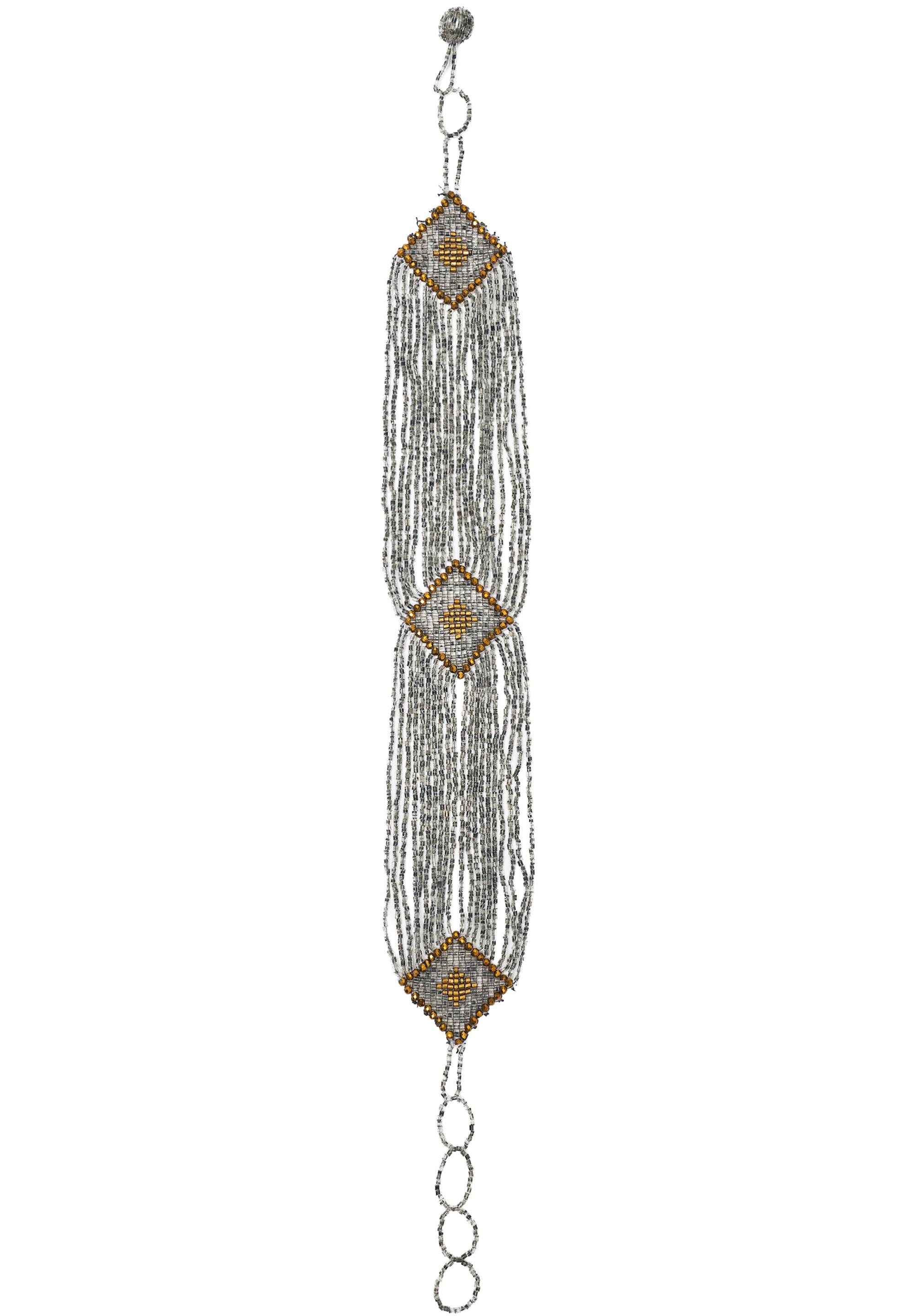 Beaded choker necklace — Silver