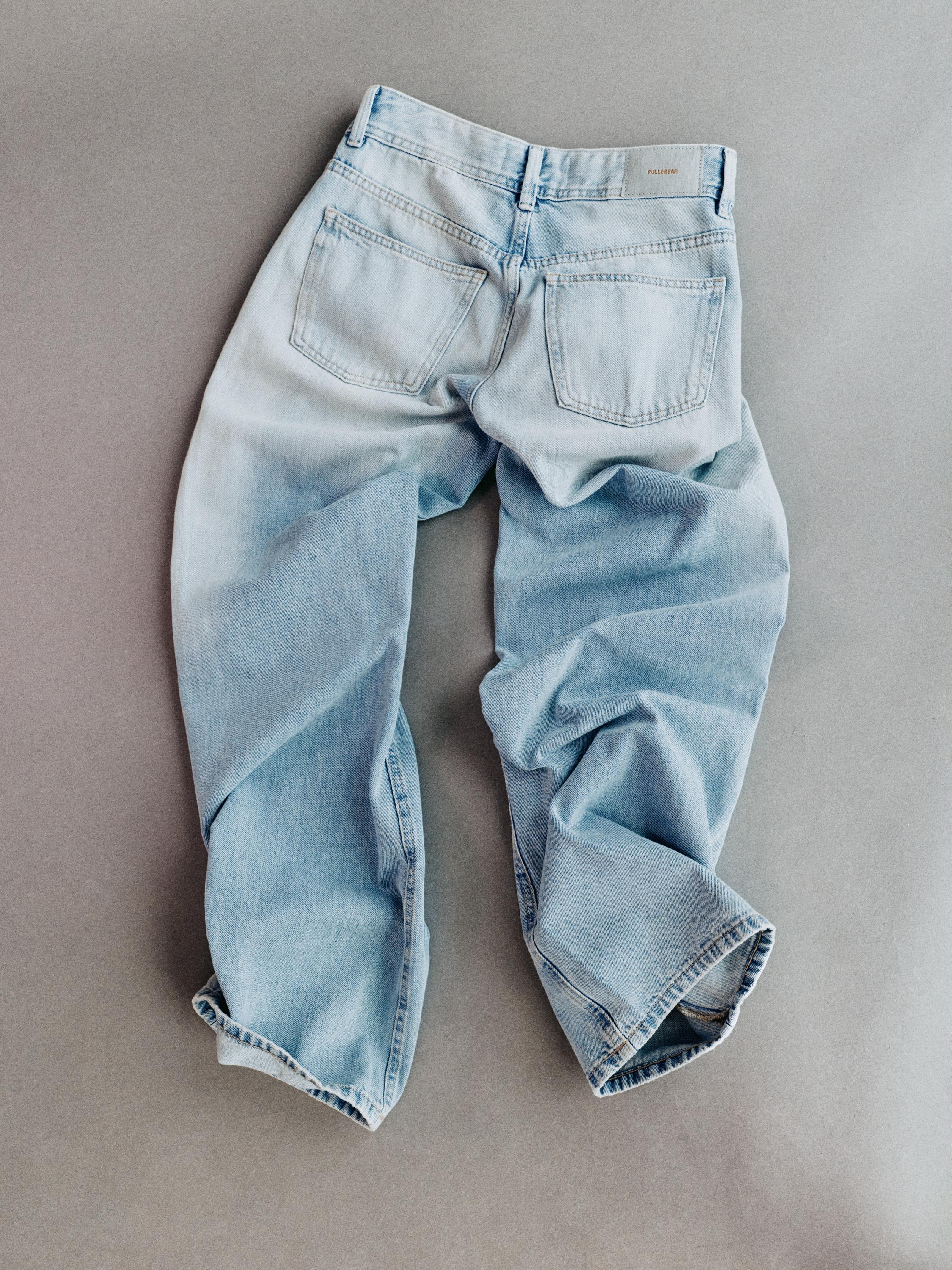 Low-rise straight-leg jeans — Sky blue