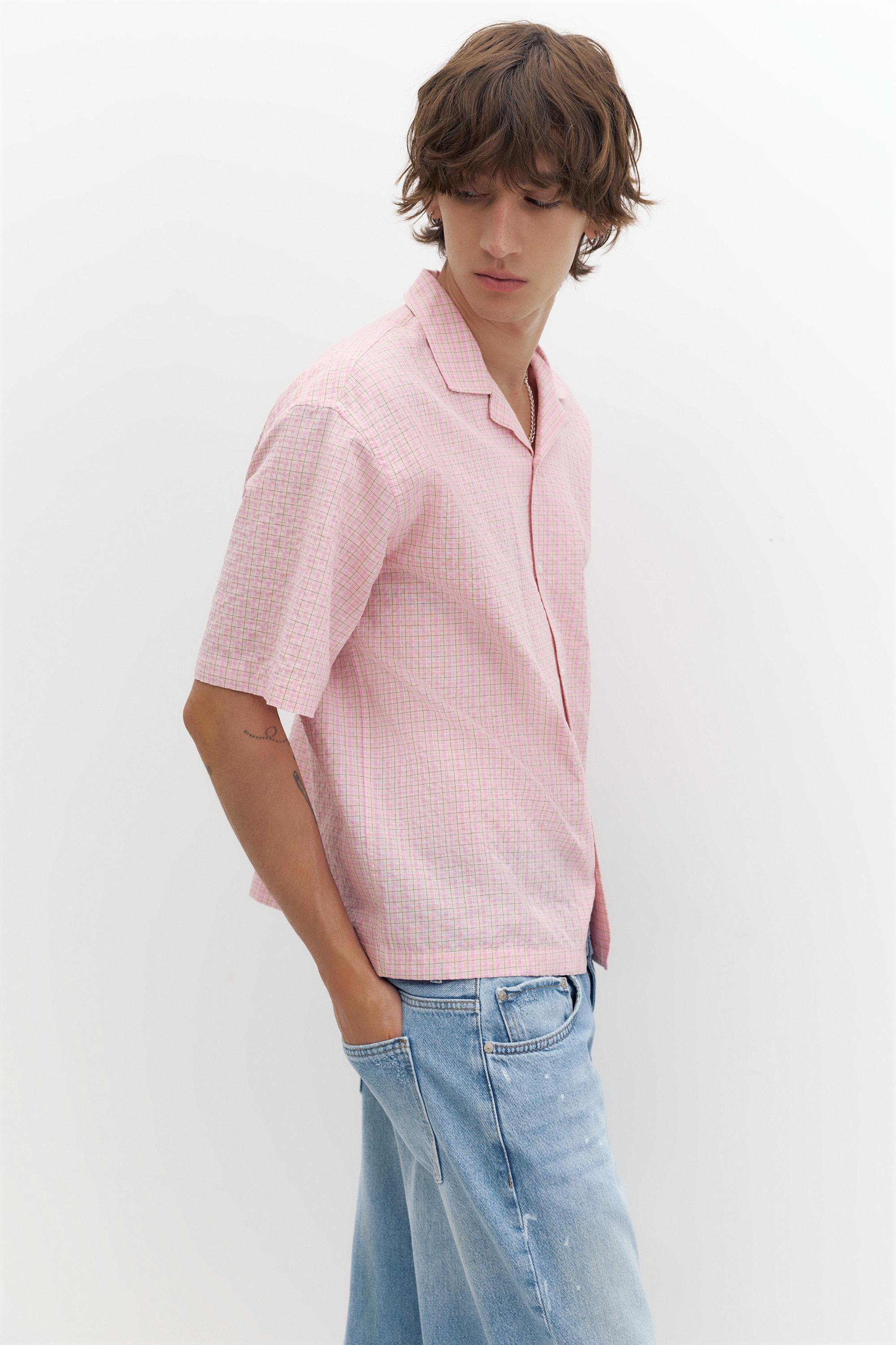Short sleeve check shirt — Pink
