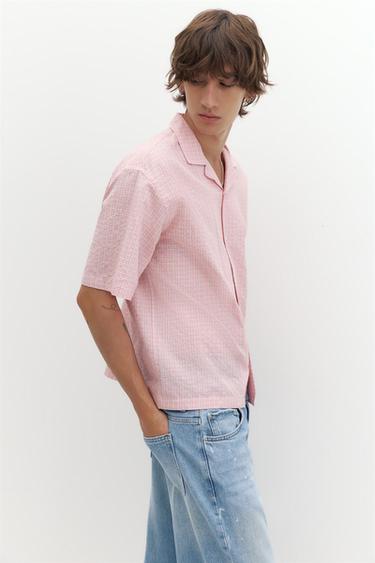 Short sleeve check shirt — Pink 5