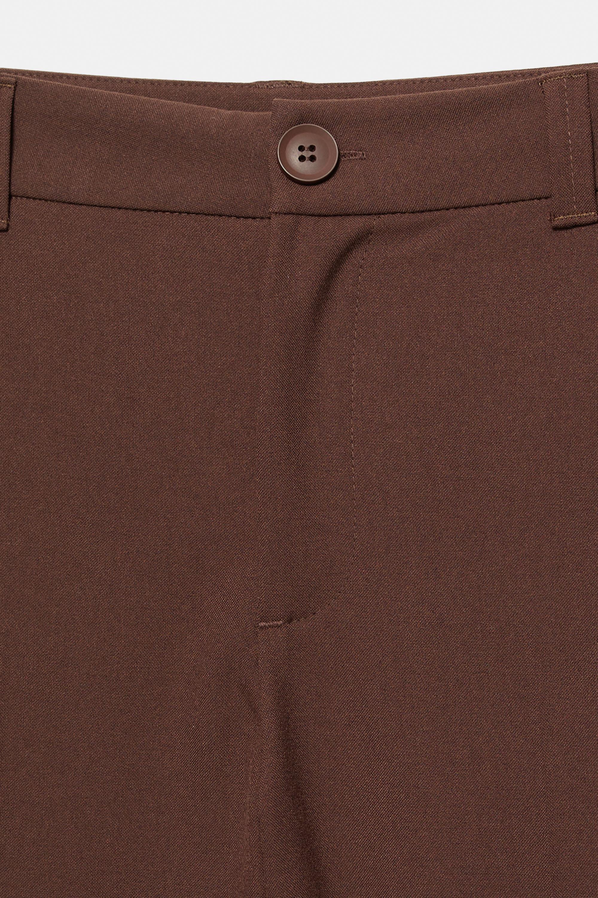 Smart high-waist straight-leg trousers — Wine