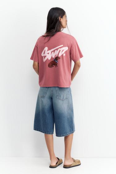 STWD dog graphic T-shirt — Dark pink 5