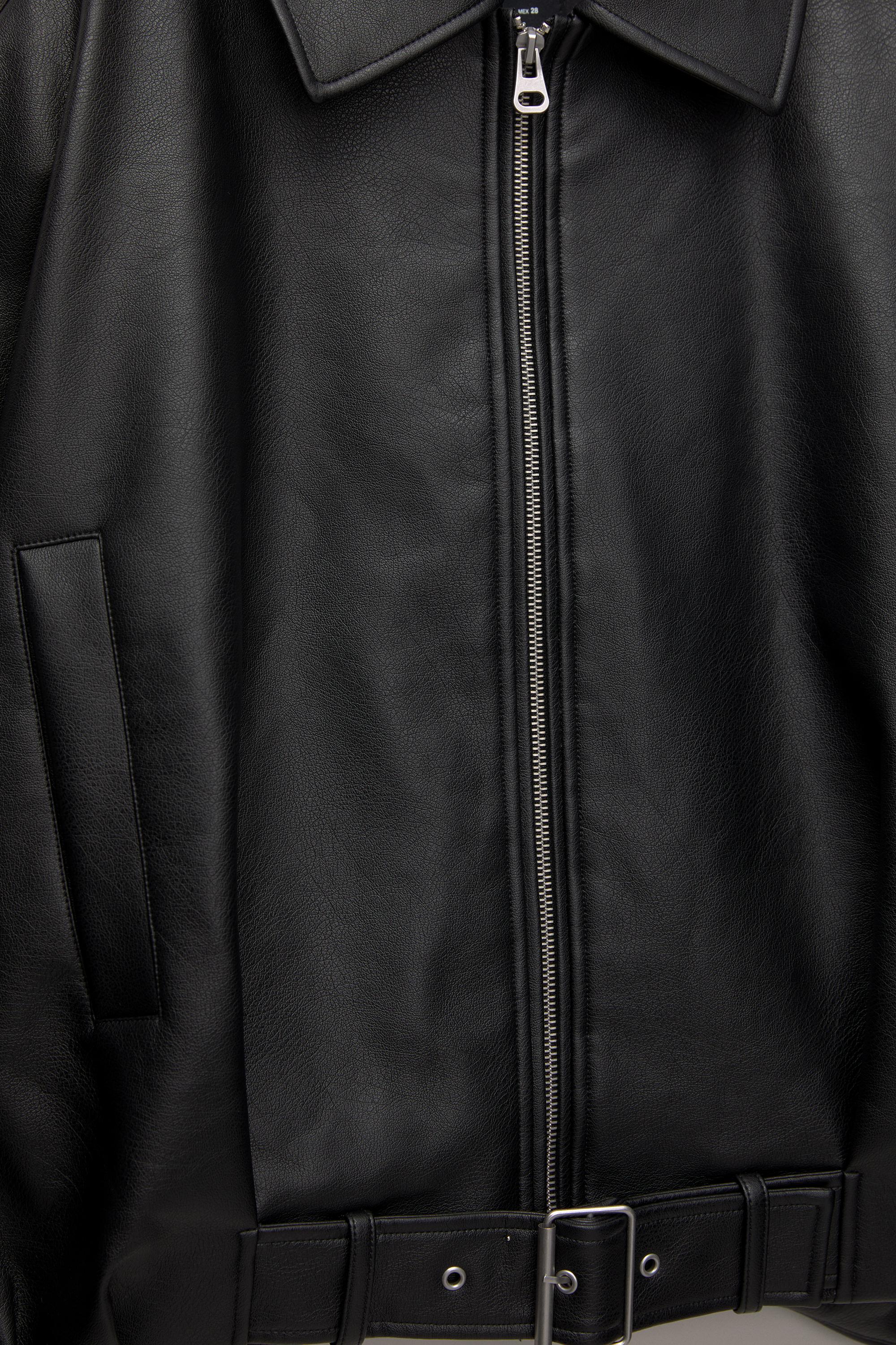 Leather effect balloon jacket