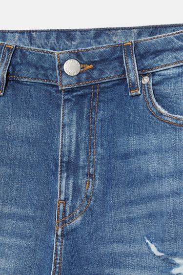 Ripped denim Bermuda shorts — Medium blue 8