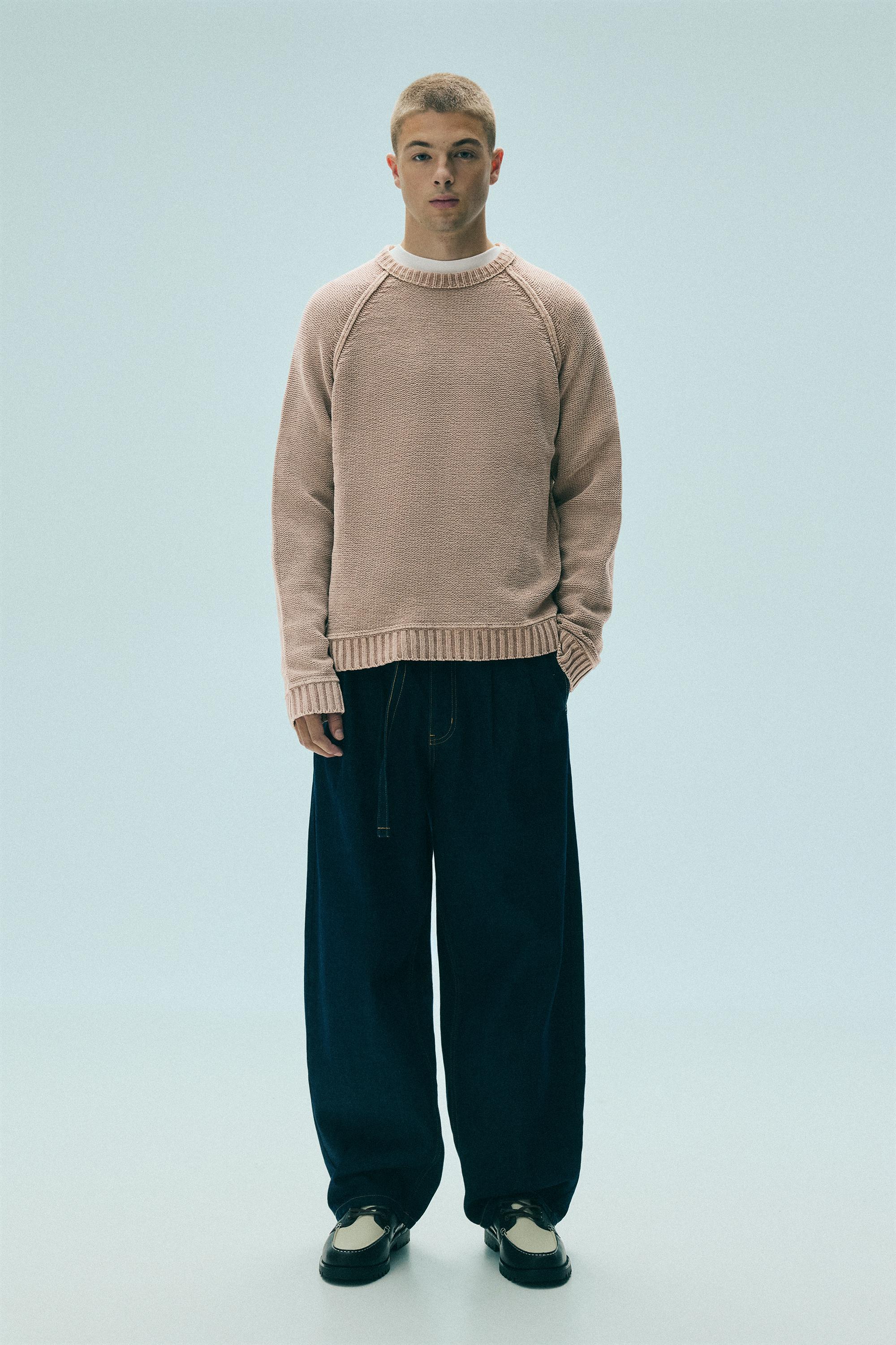 Pull&Bear Yıkama efektli örgü kazak görsel 5