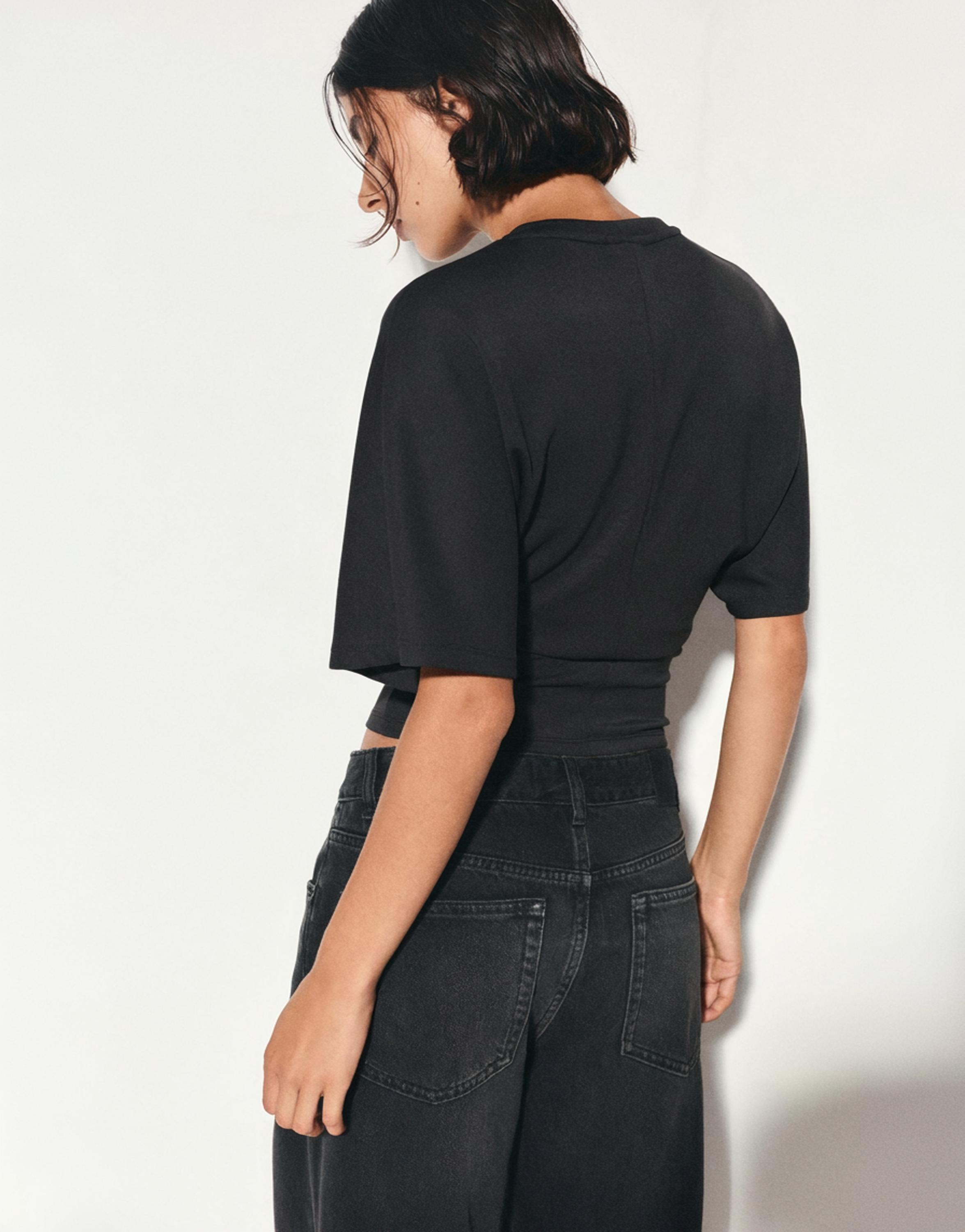 Modal batwing sleeve T-shirt — Anthracite grey
