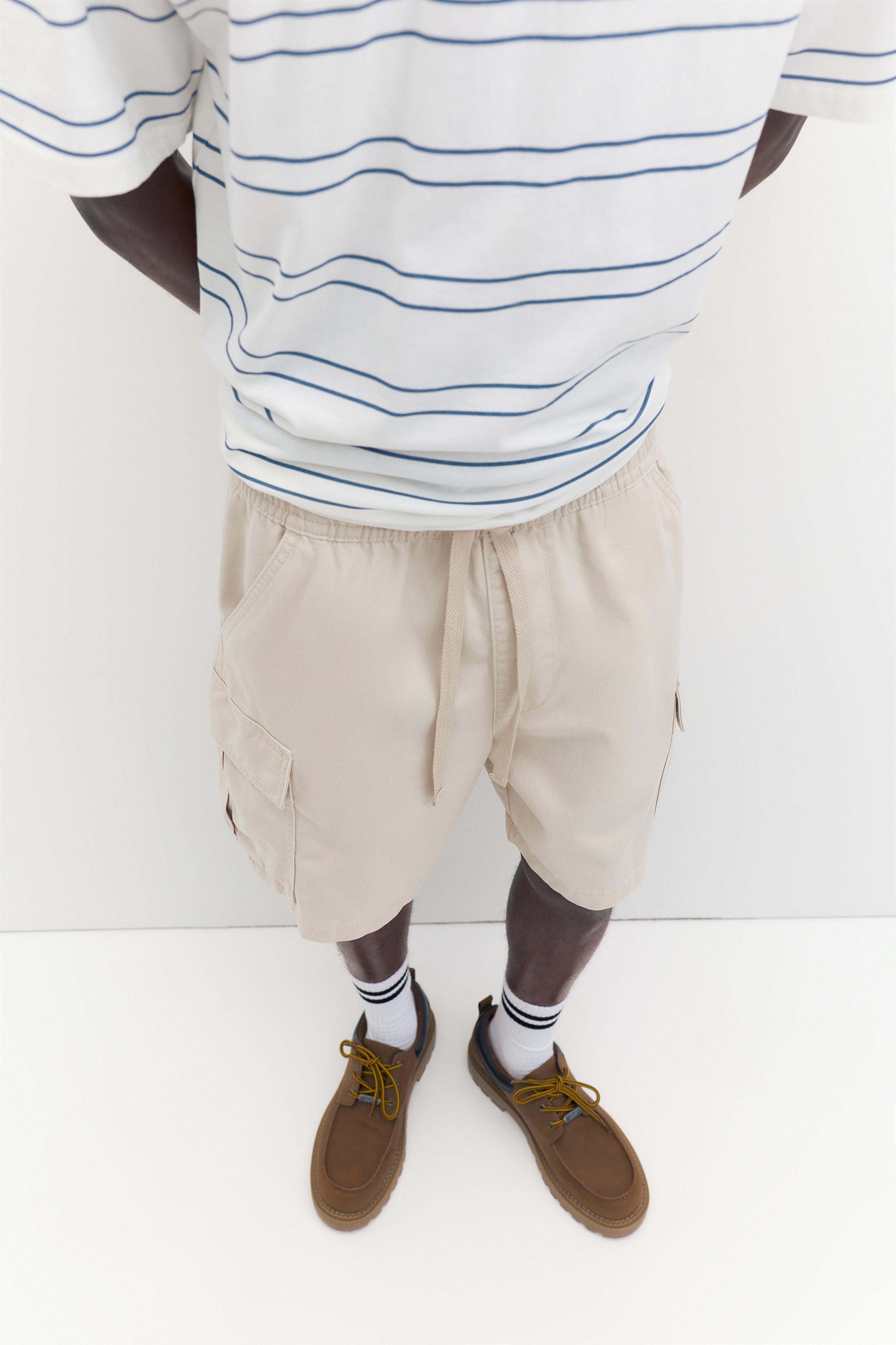 Cargo Bermuda shorts — Ecru