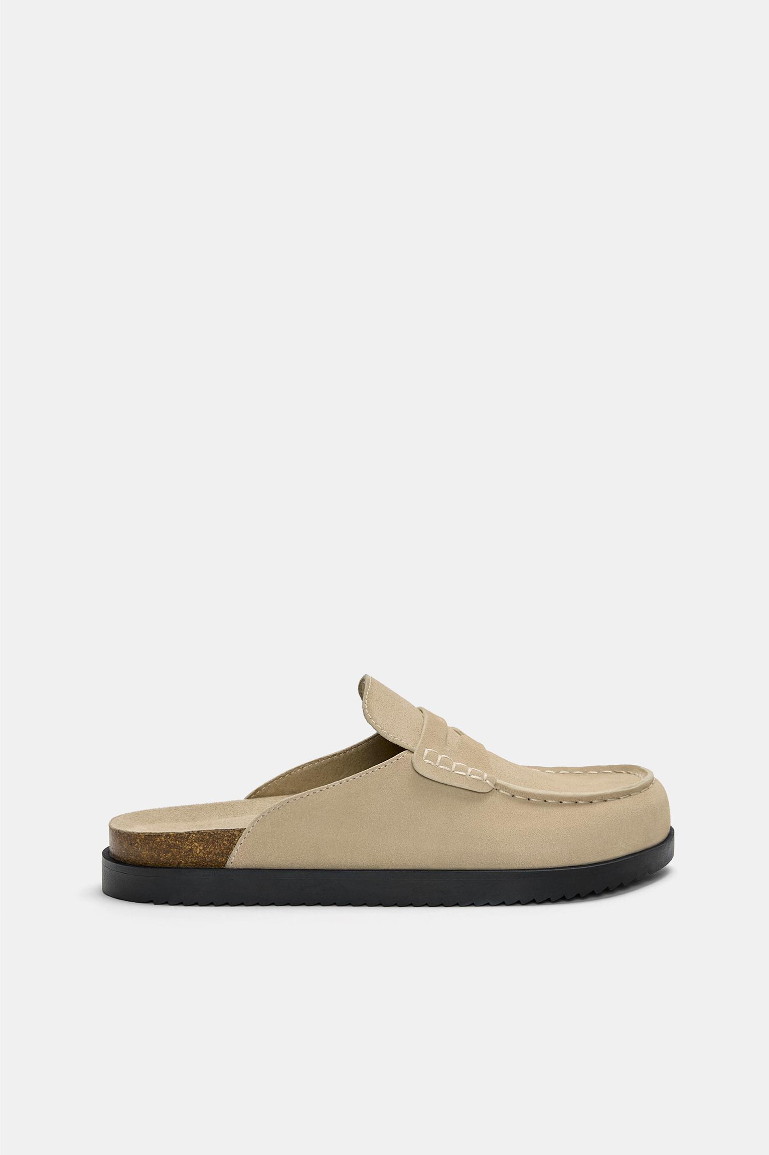 Clogs Mit Zierblende Aus Leder