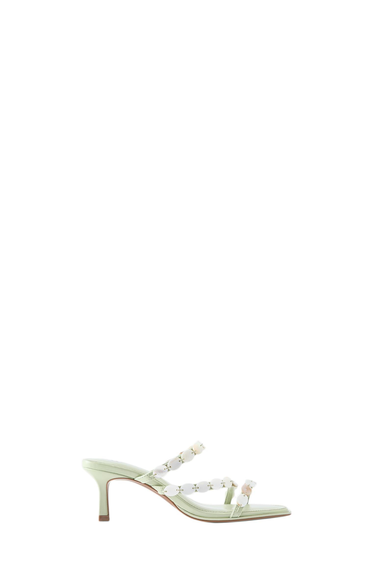 Beaded high-heel sandals — Green