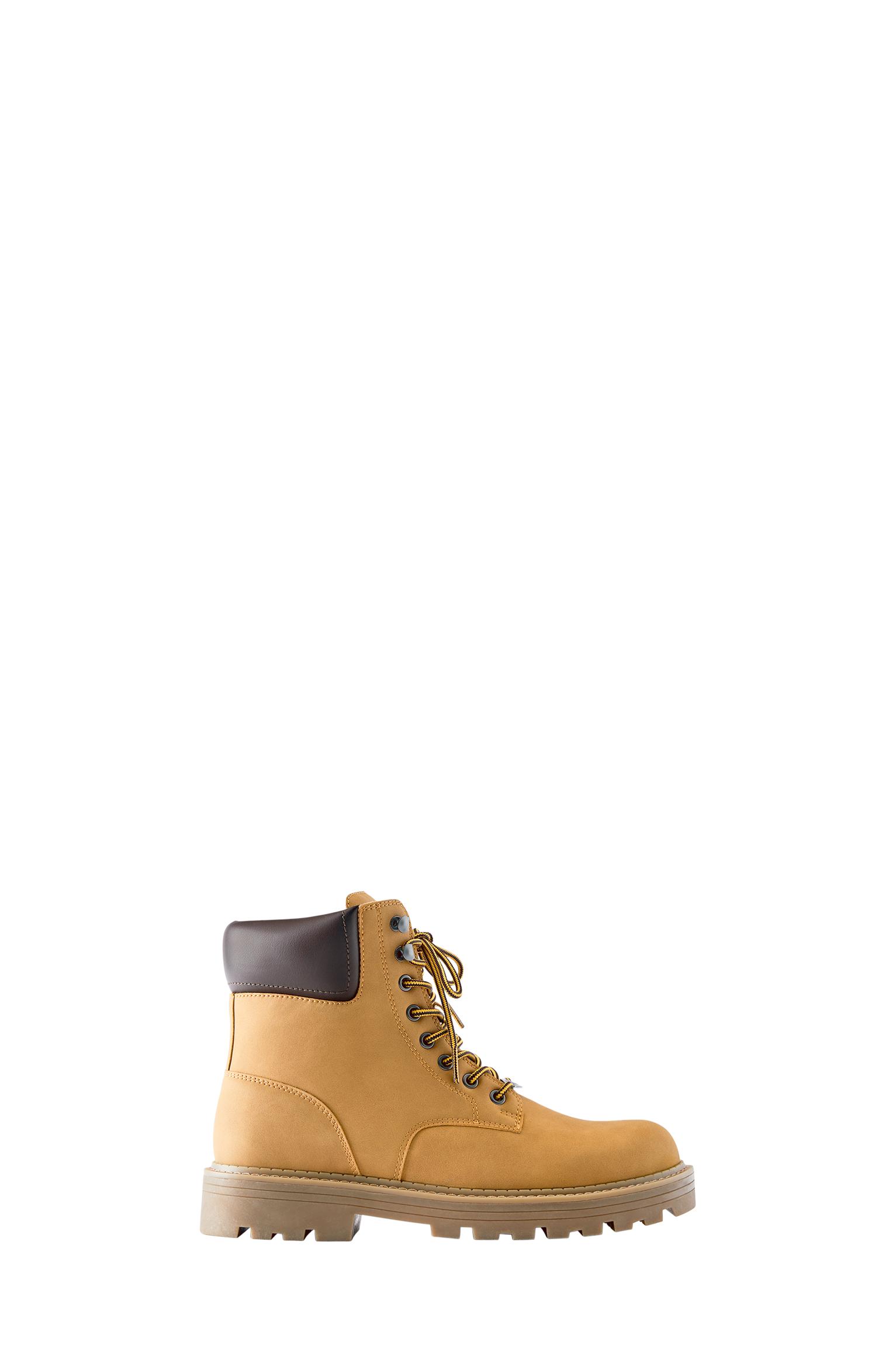 Lace-up boots with detail — Mustard