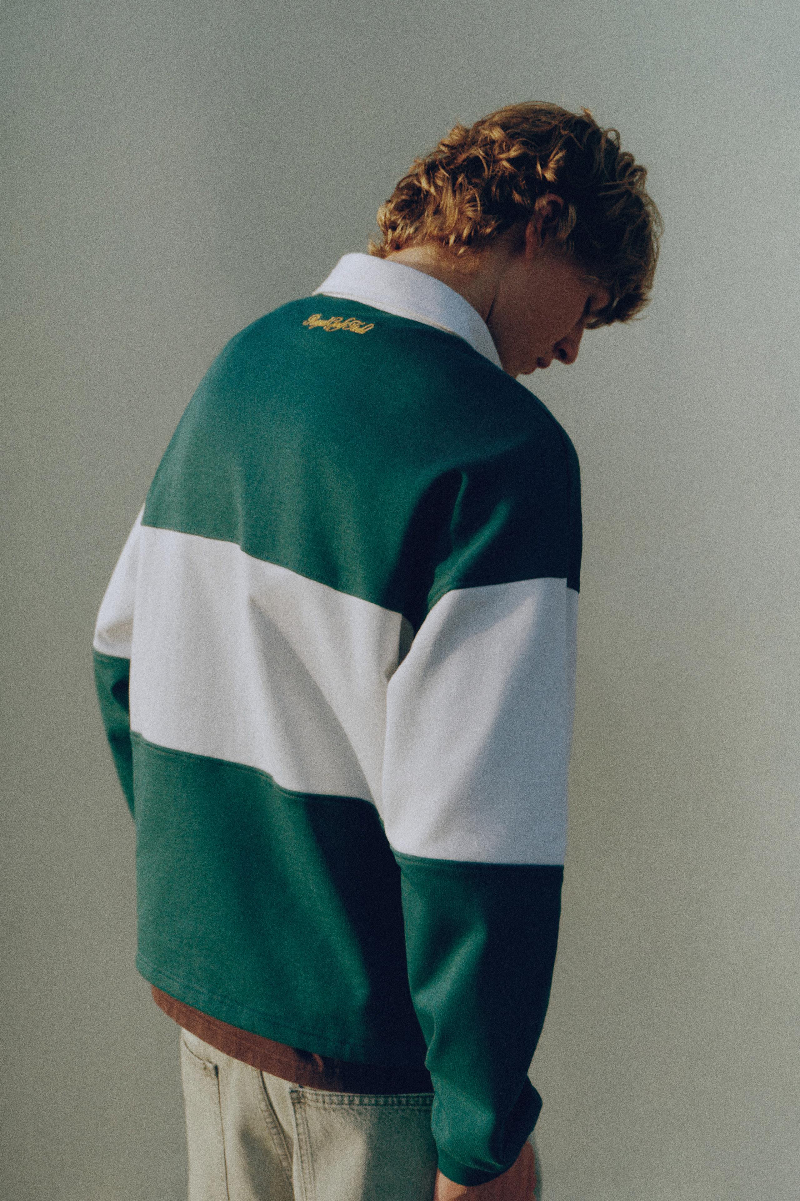 Long sleeve Newport Sport Club polo shirt — Off white
