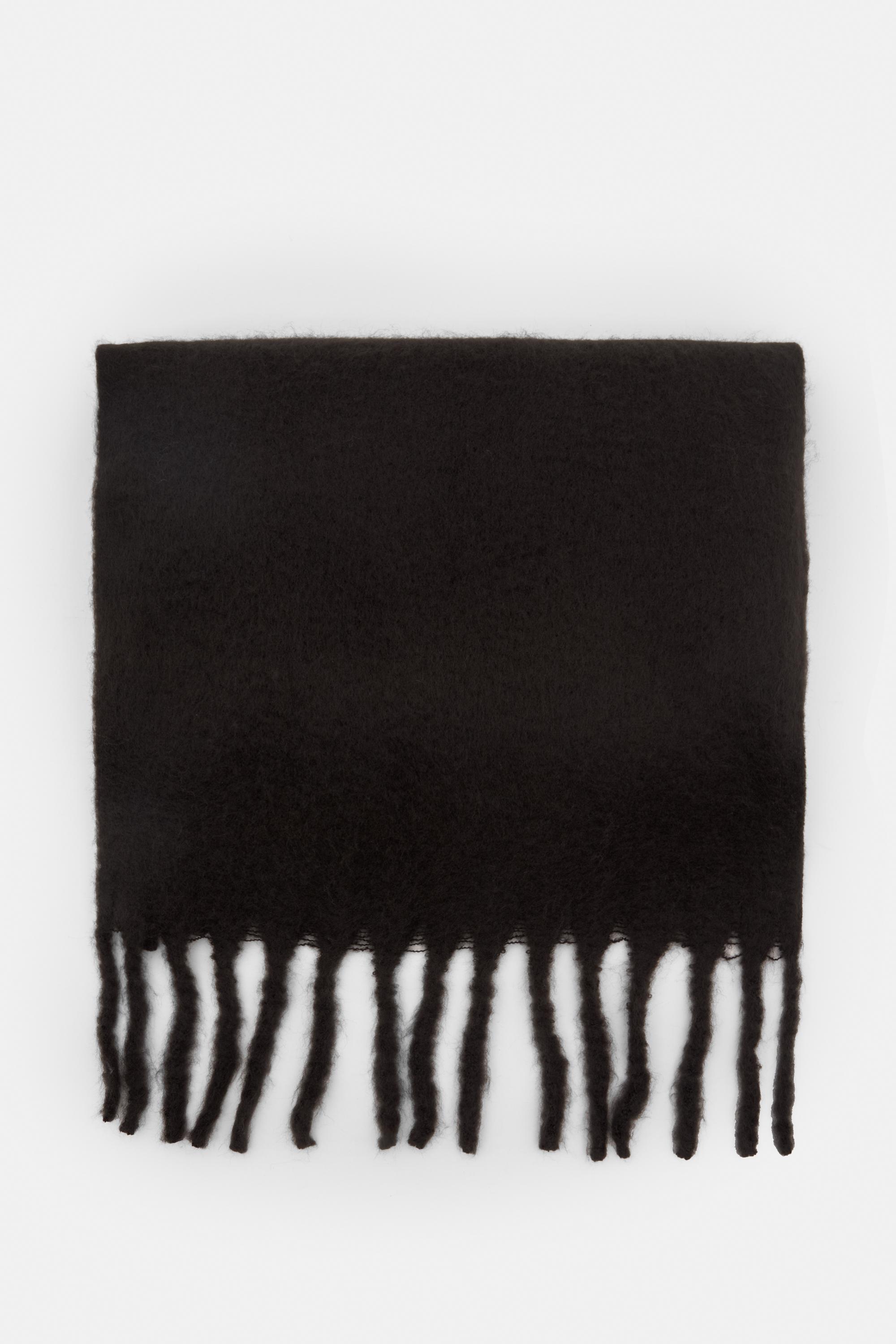 Maxi mohair-effect scarf — Black