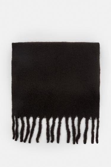 Basic fringed scarf — Black 4
