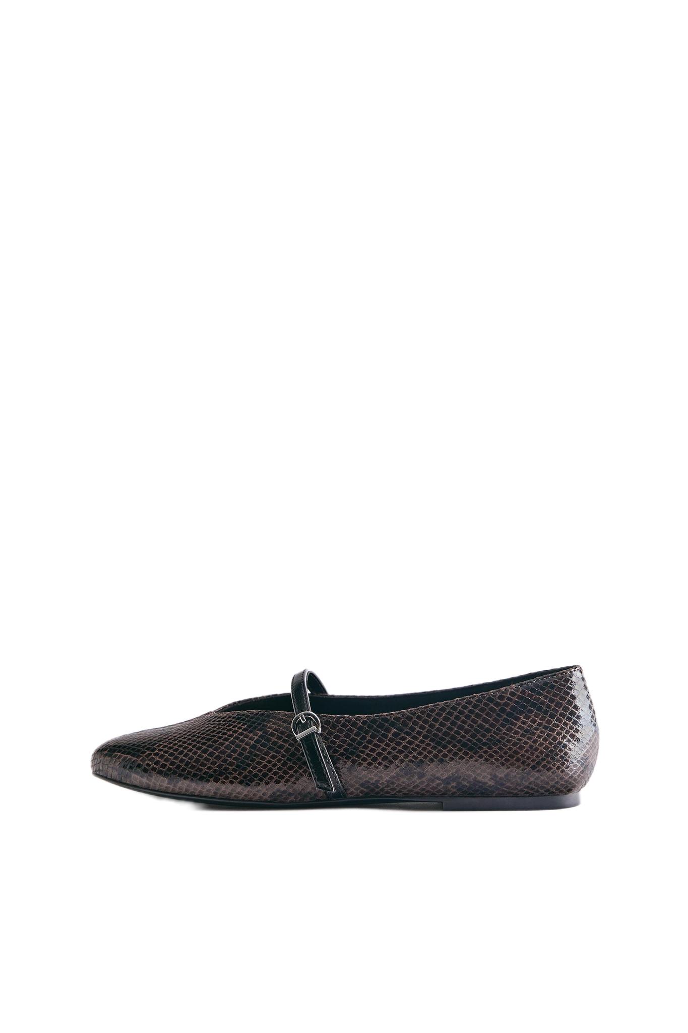 Snakeskin ballet flats — Brown